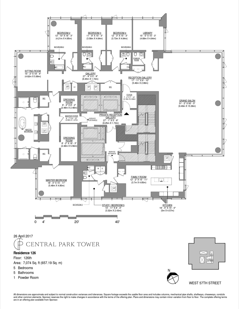 Floorplan for 217 West 57th Street, 126