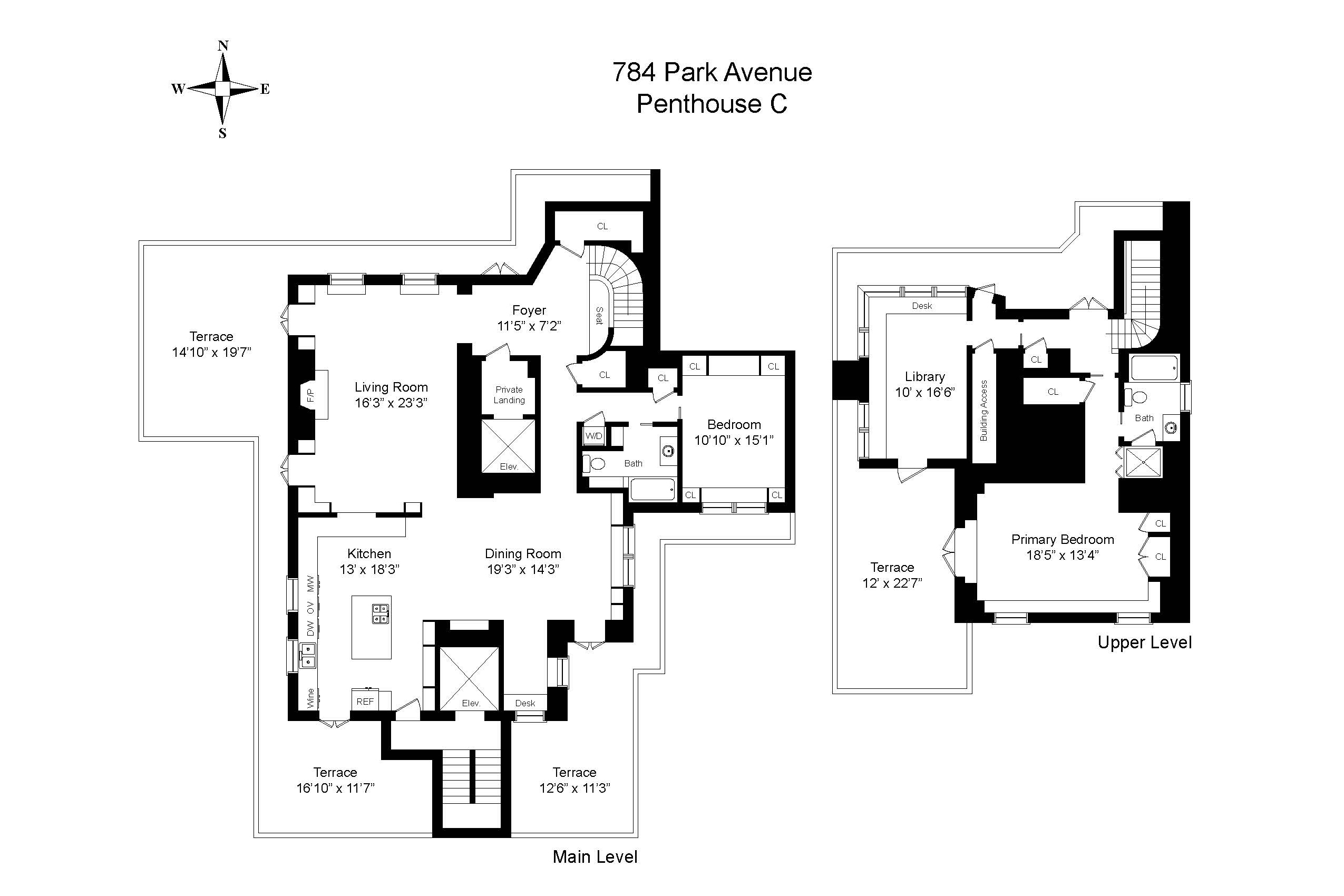 Floorplan for 784 Park Avenue, PHC