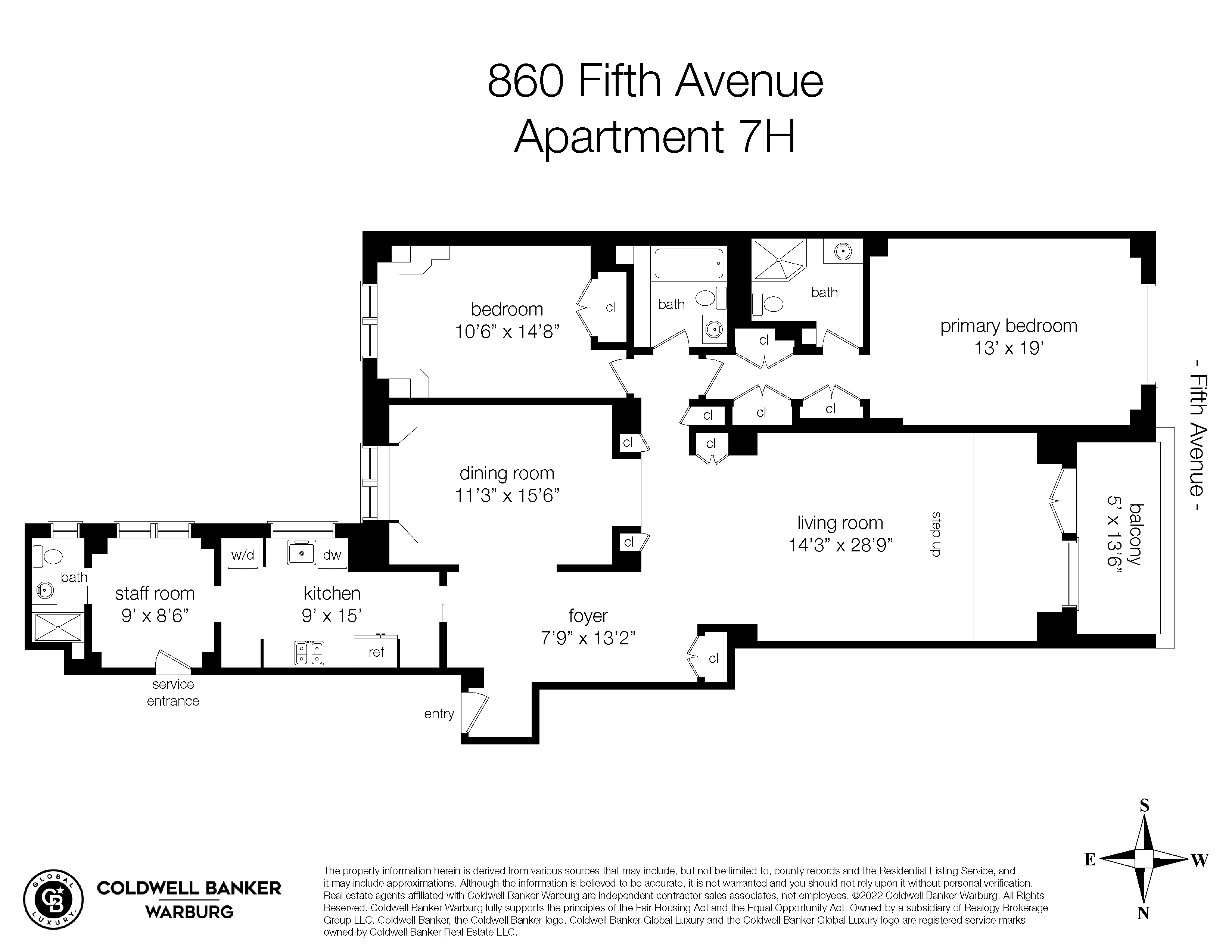 Floorplan for 860 Fifth Avenue, 7H