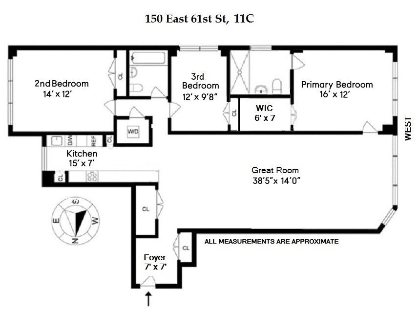 Floorplan for 150 East 61st Street, 11C