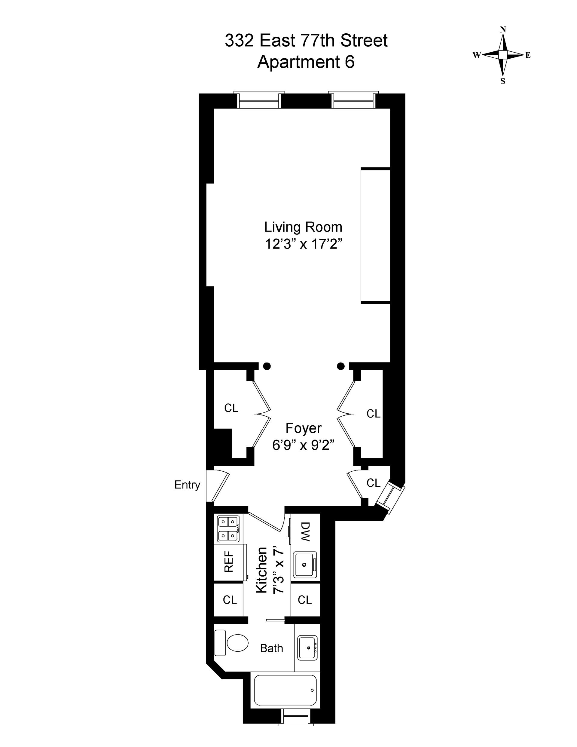 Floorplan for 332 East 77th Street, 6