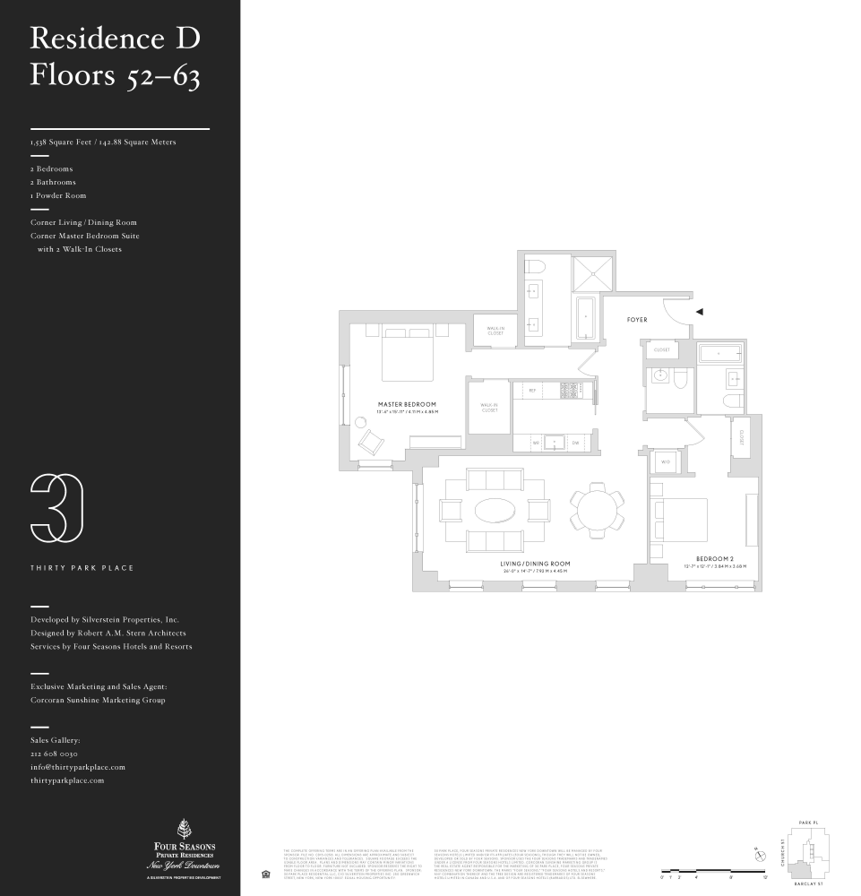 Floorplan for 30 Park Place, 58D