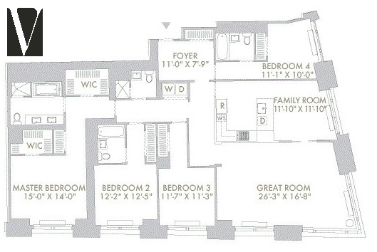 Floorplan for 80 Riverside Boulevard, 3L