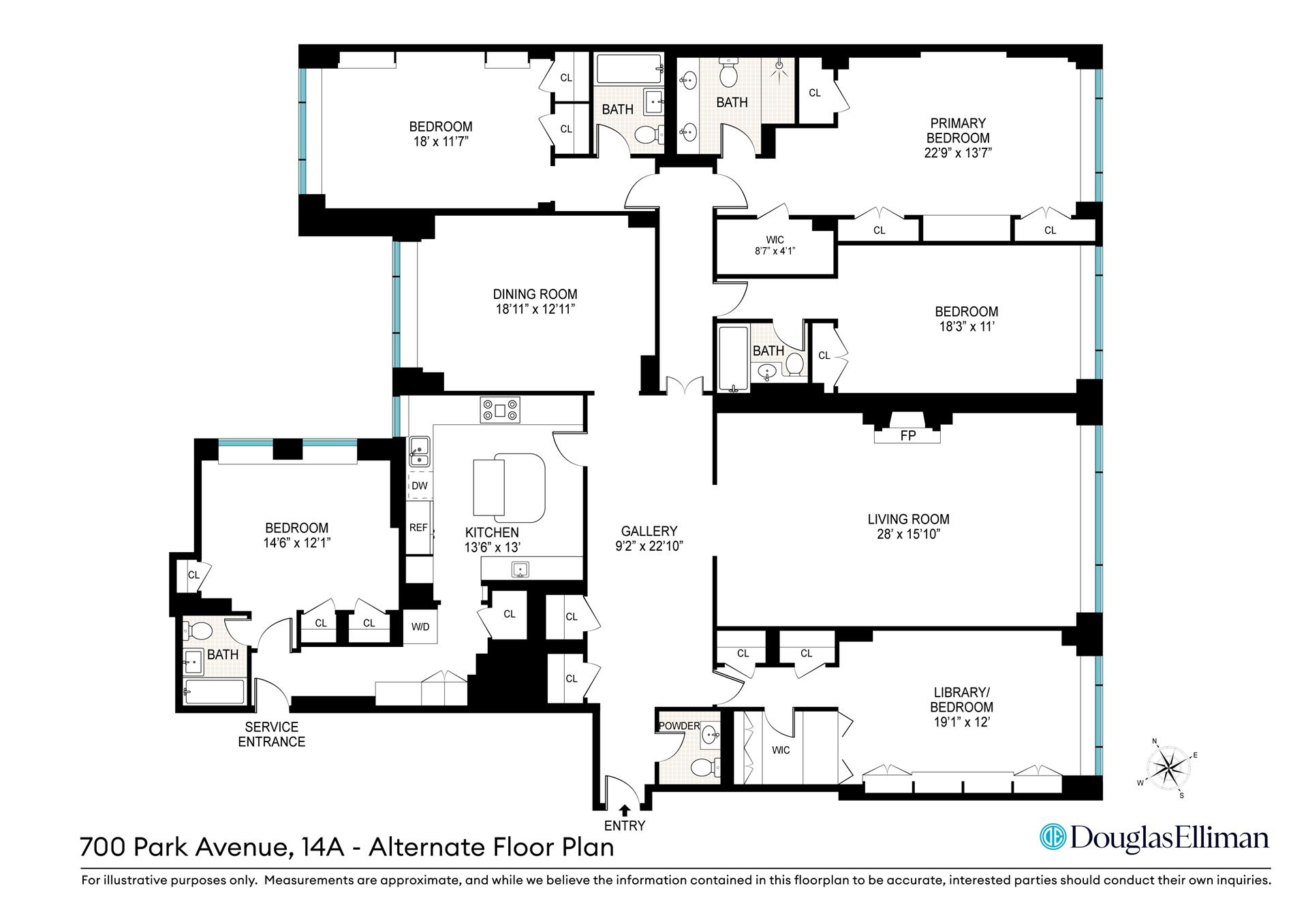 Floorplan for 700 Park Avenue, 14A