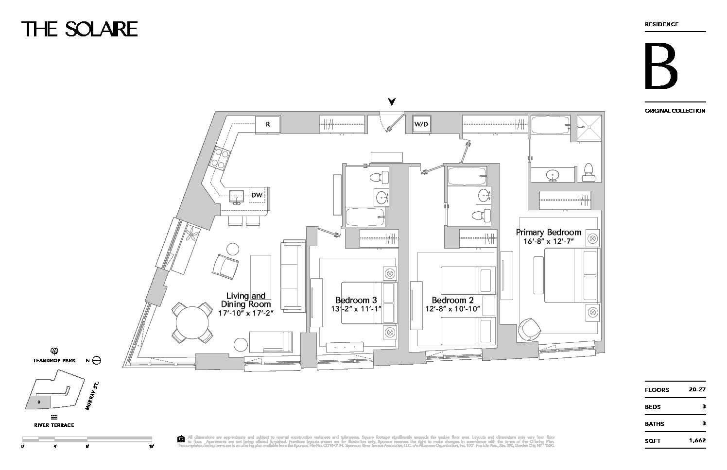 Floorplan for 20 River Terrace, 26B