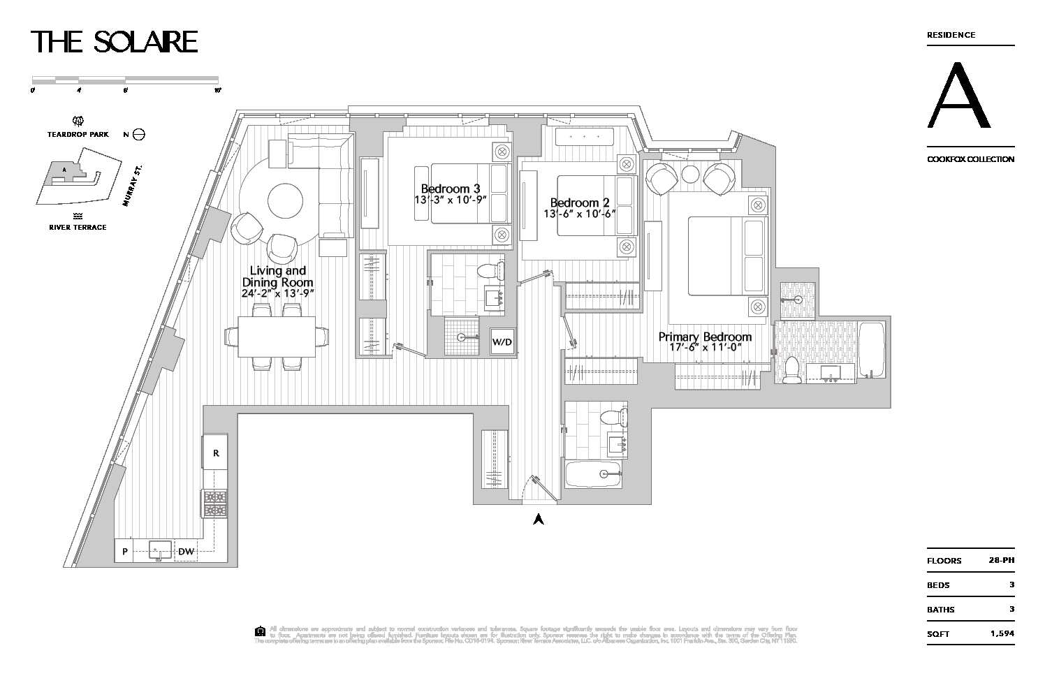 Floorplan for 20 River Terrace, 28A