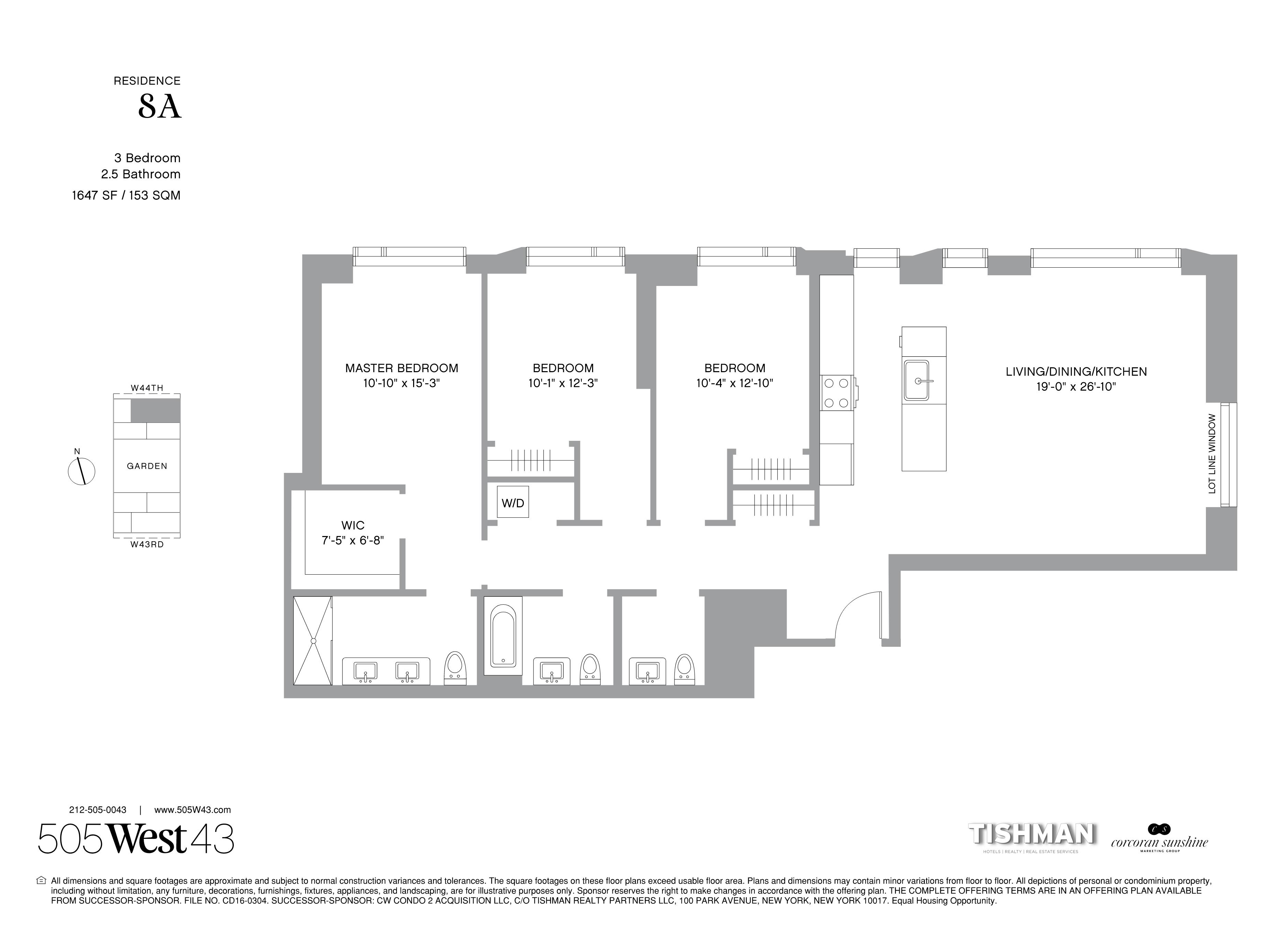 Floorplan for 505 West 43rd Street, 8A