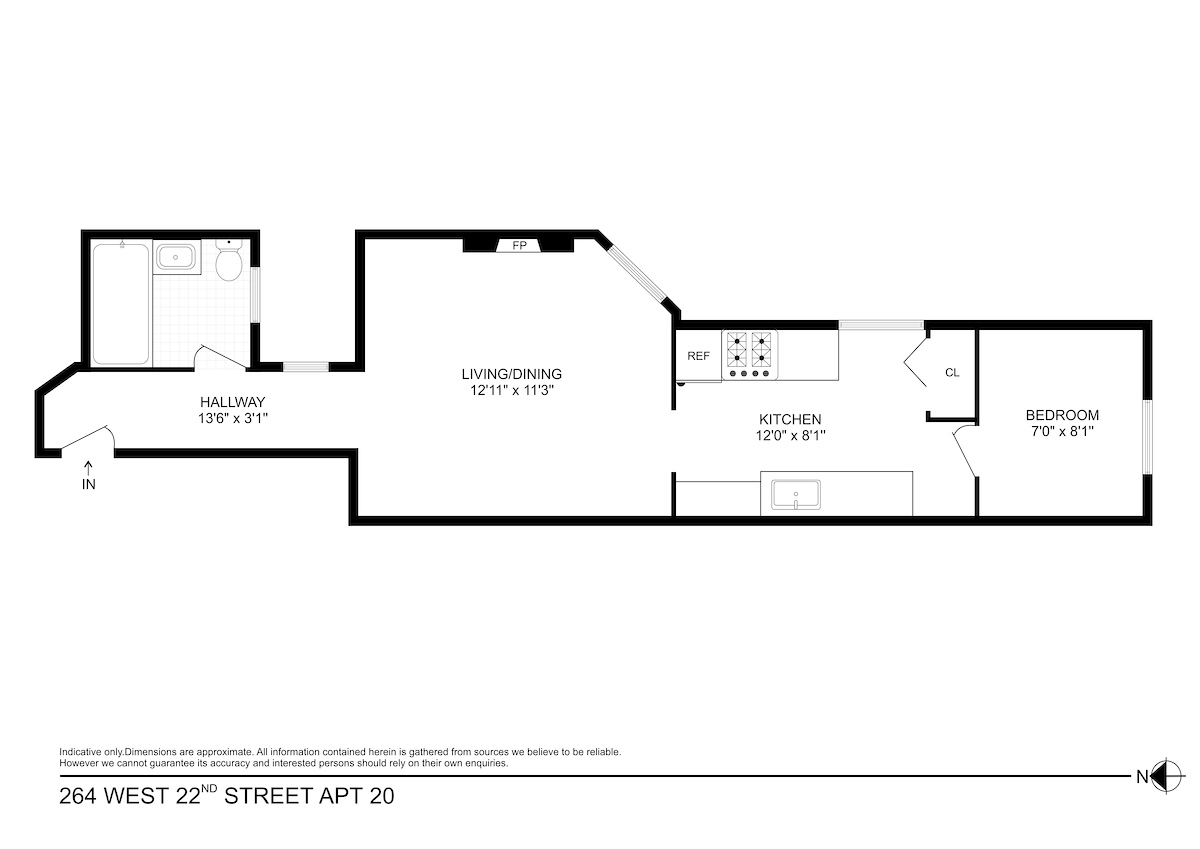 Floorplan for 264 West 22nd Street, 20