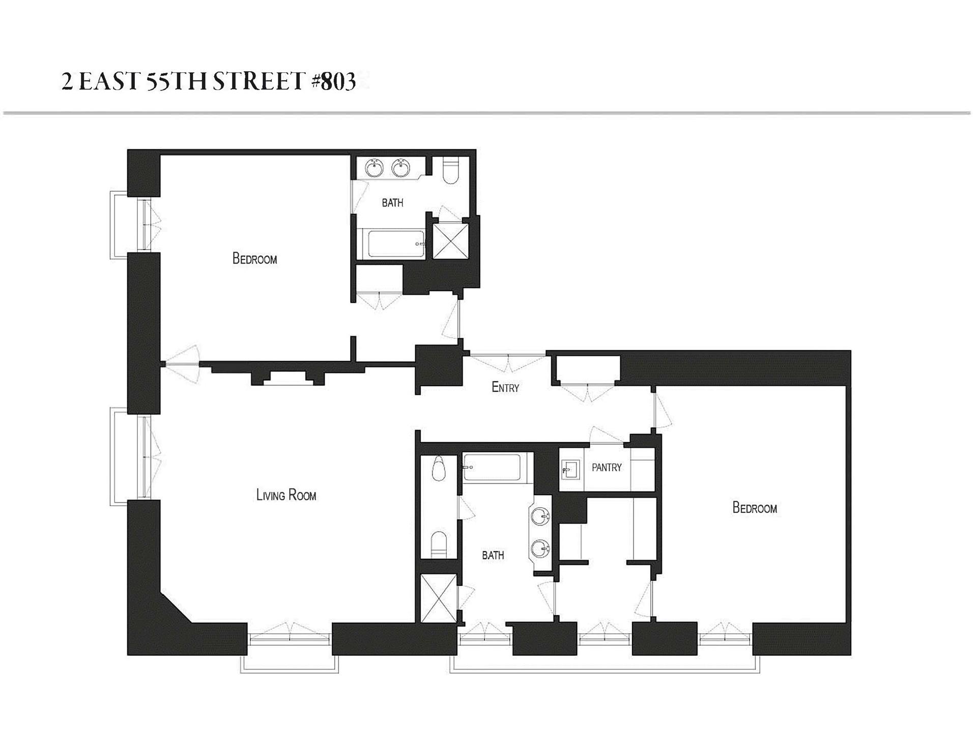 Floorplan for 2 East 55th Street, 803