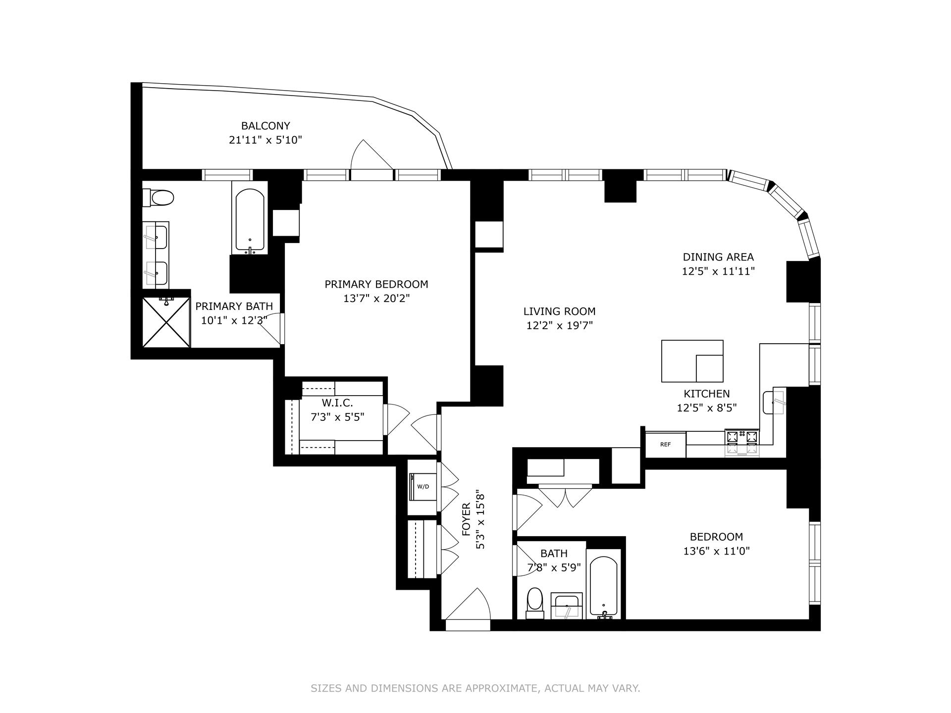 Floorplan for 555 West 59th Street, 25E