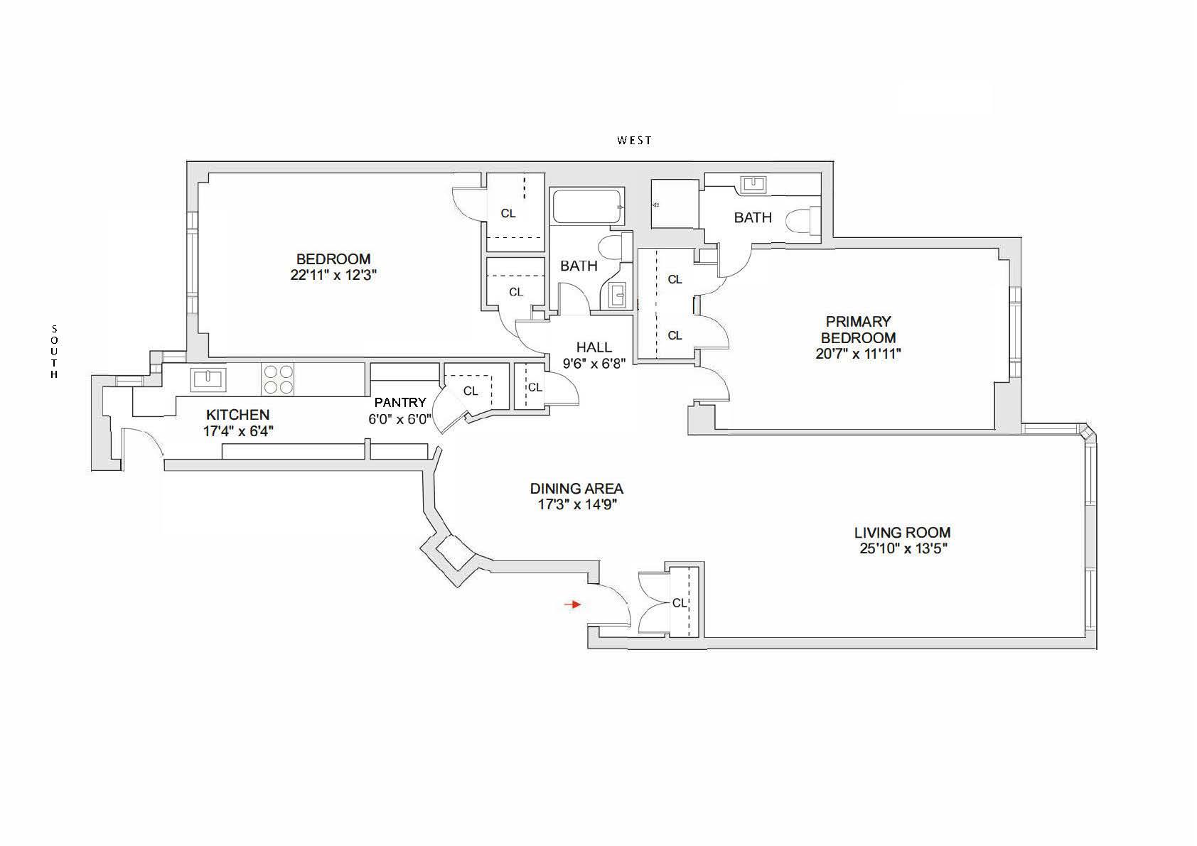 Floorplan for 875 5th Avenue, 15-E