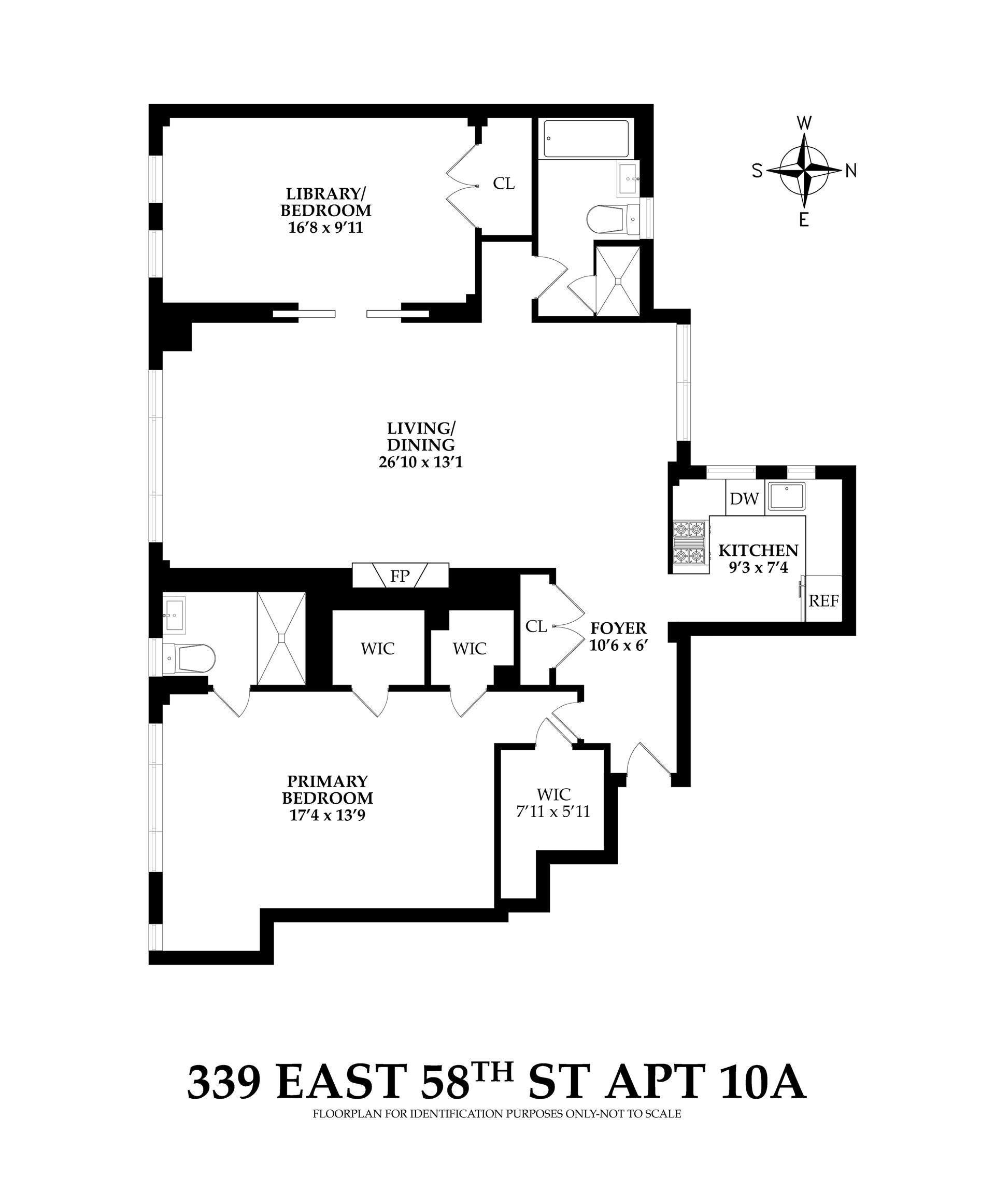 Floorplan for 339 East 58th Street, 10AB