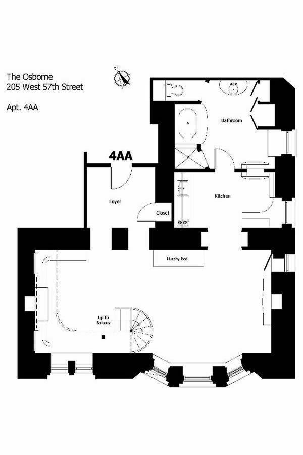 Floorplan for 205 West 57th Street, 4-AA