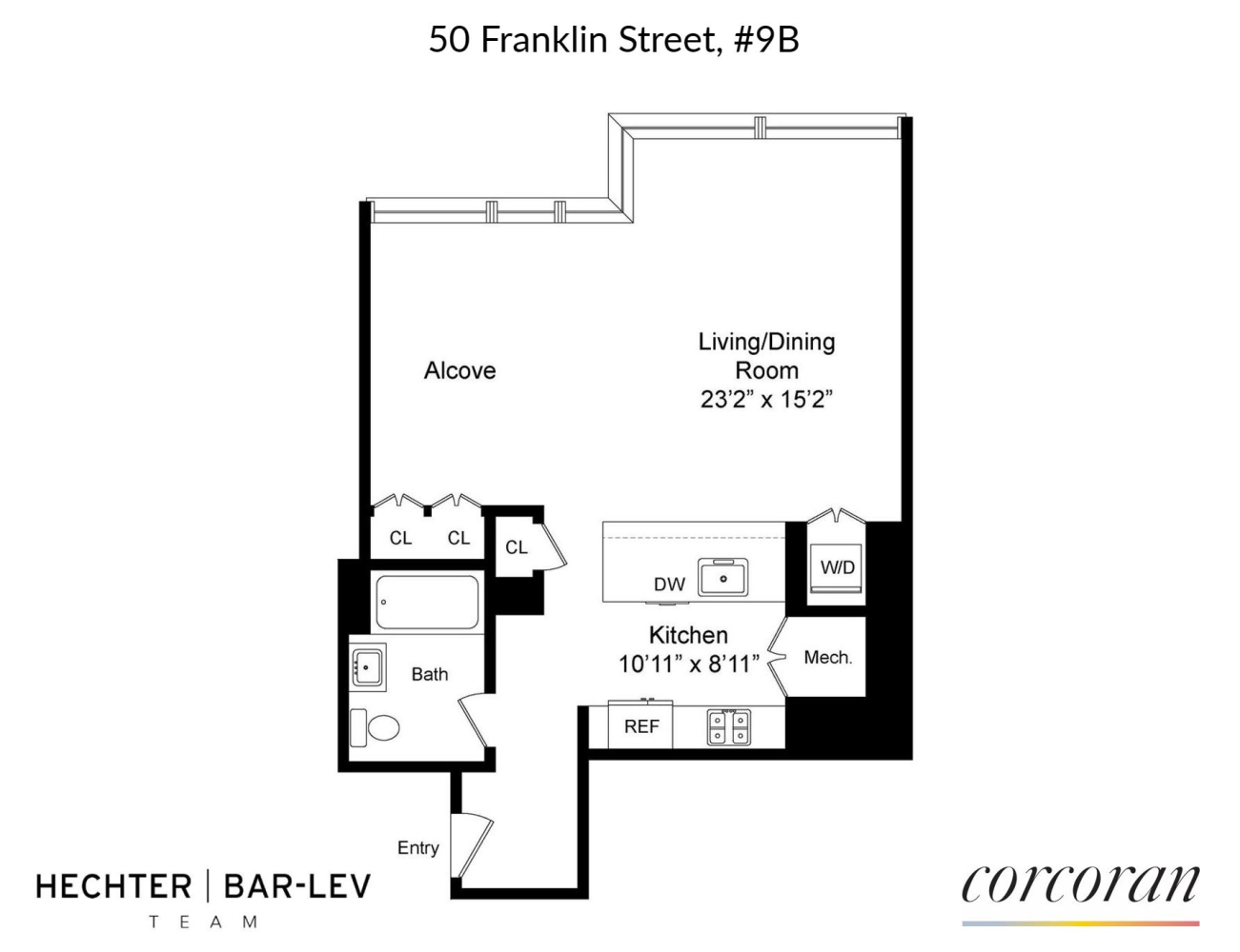Floorplan for 50 Franklin Street, 9B