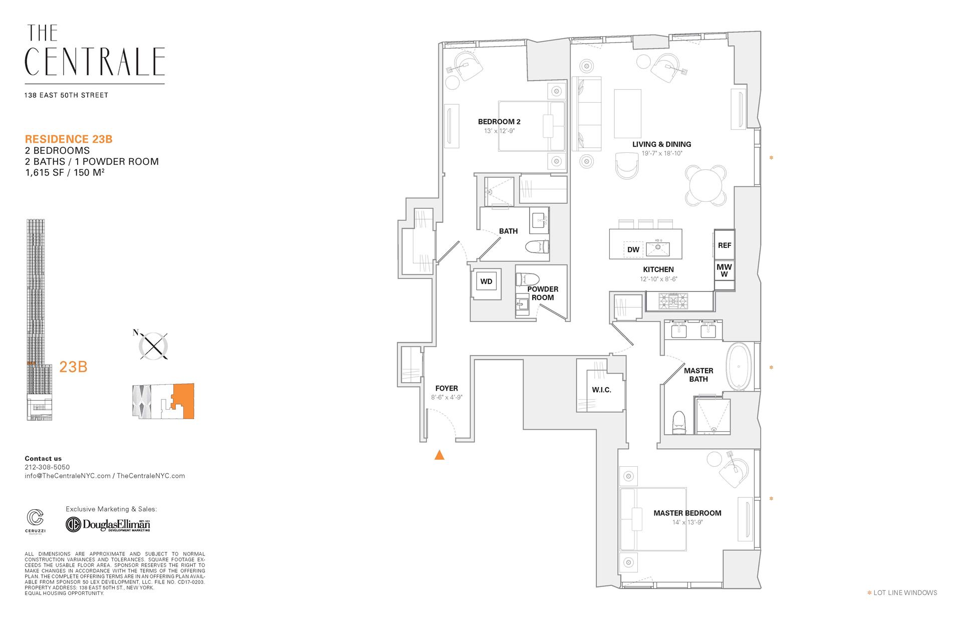 Floorplan for 138 East 50th Street, 23B