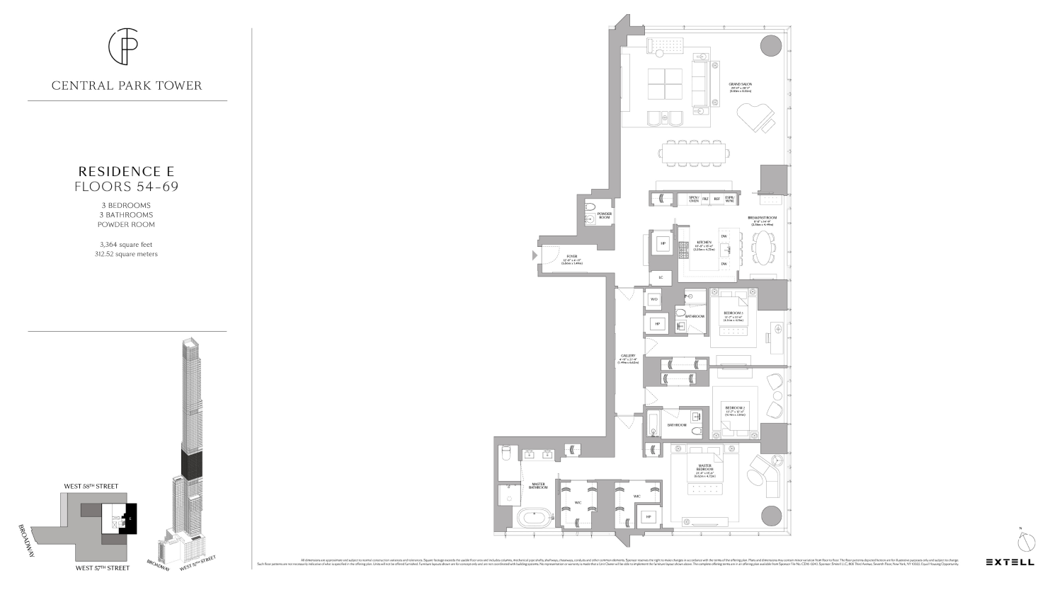 Floorplan for 217 West 57th Street, 68E