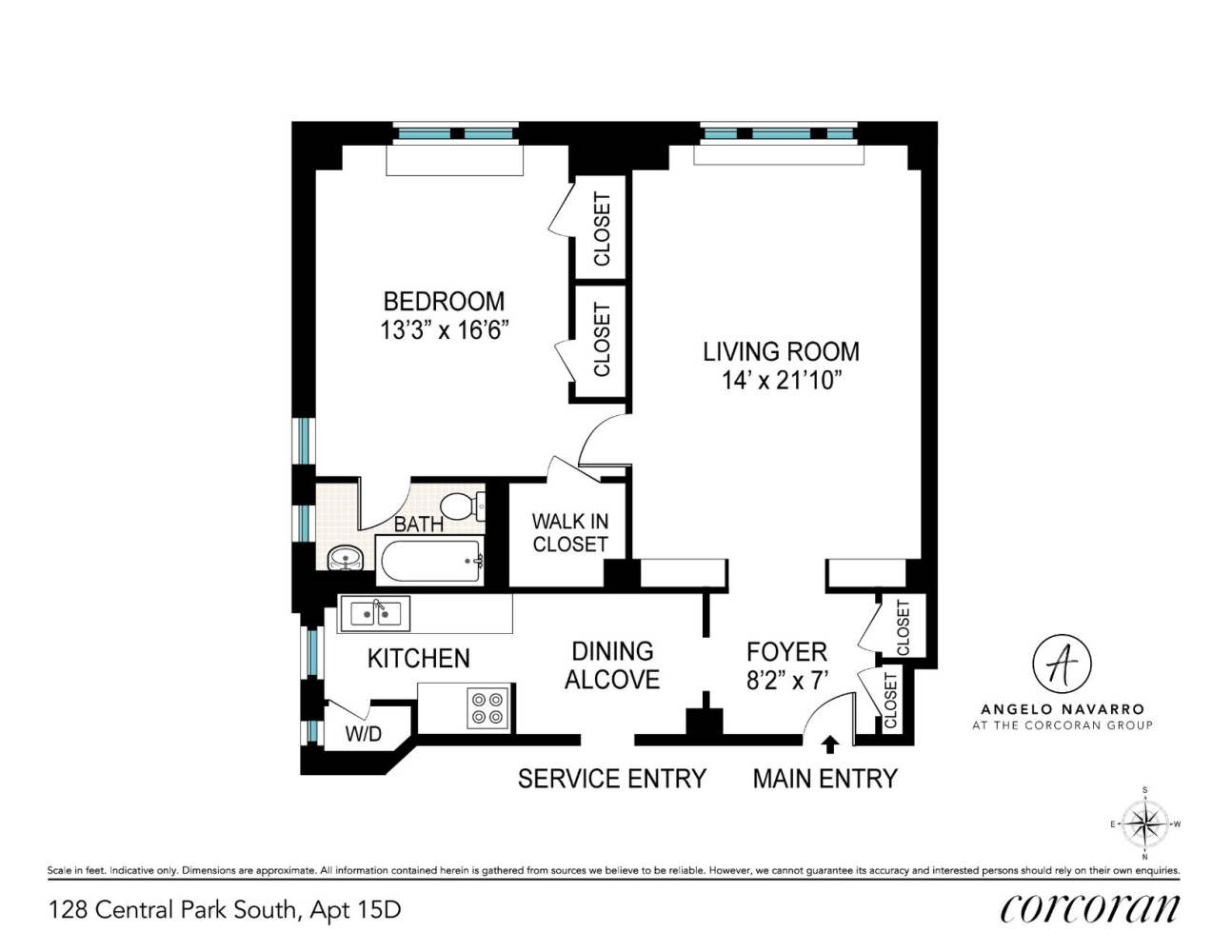 Floorplan for 128 Central Park, 15D