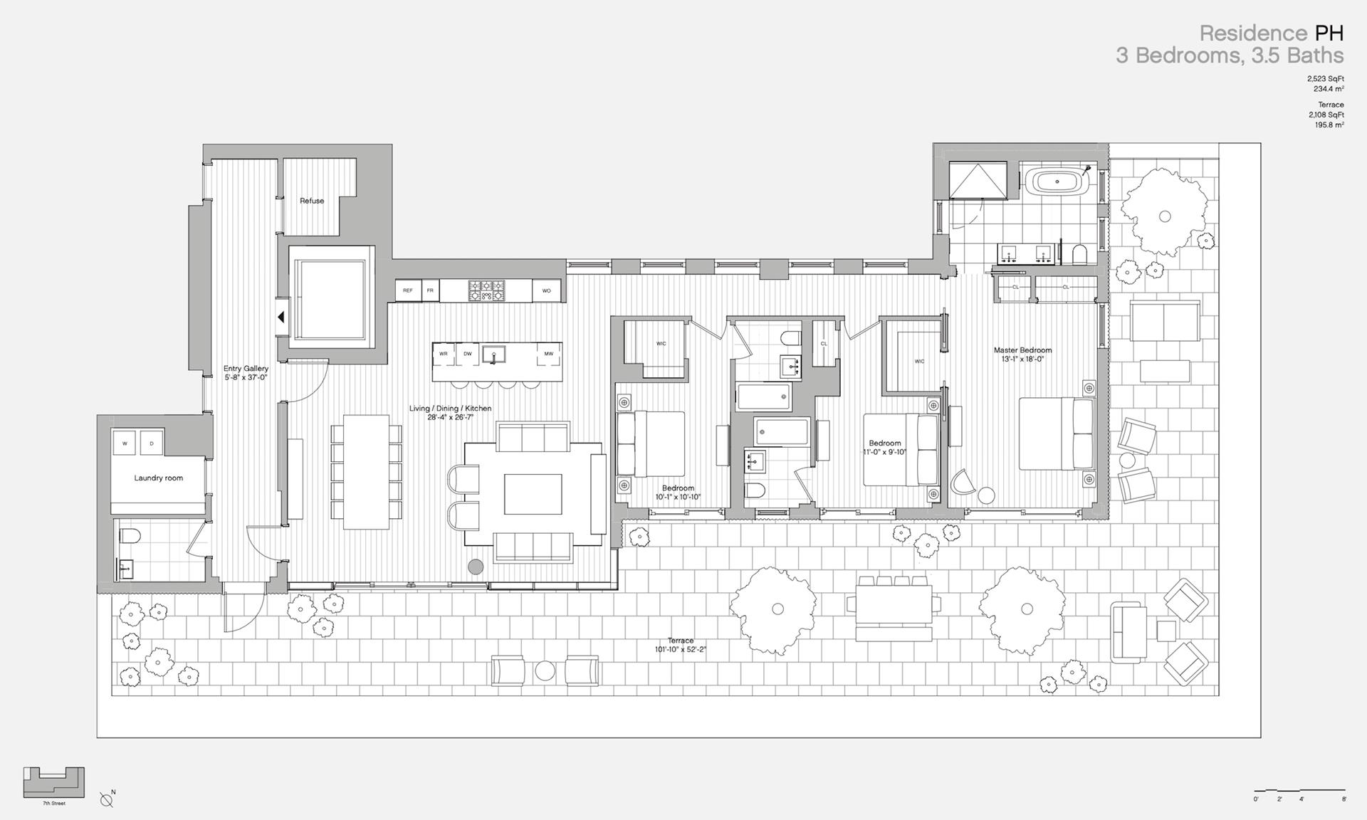 Floorplan for 45 East 7th Street, PH