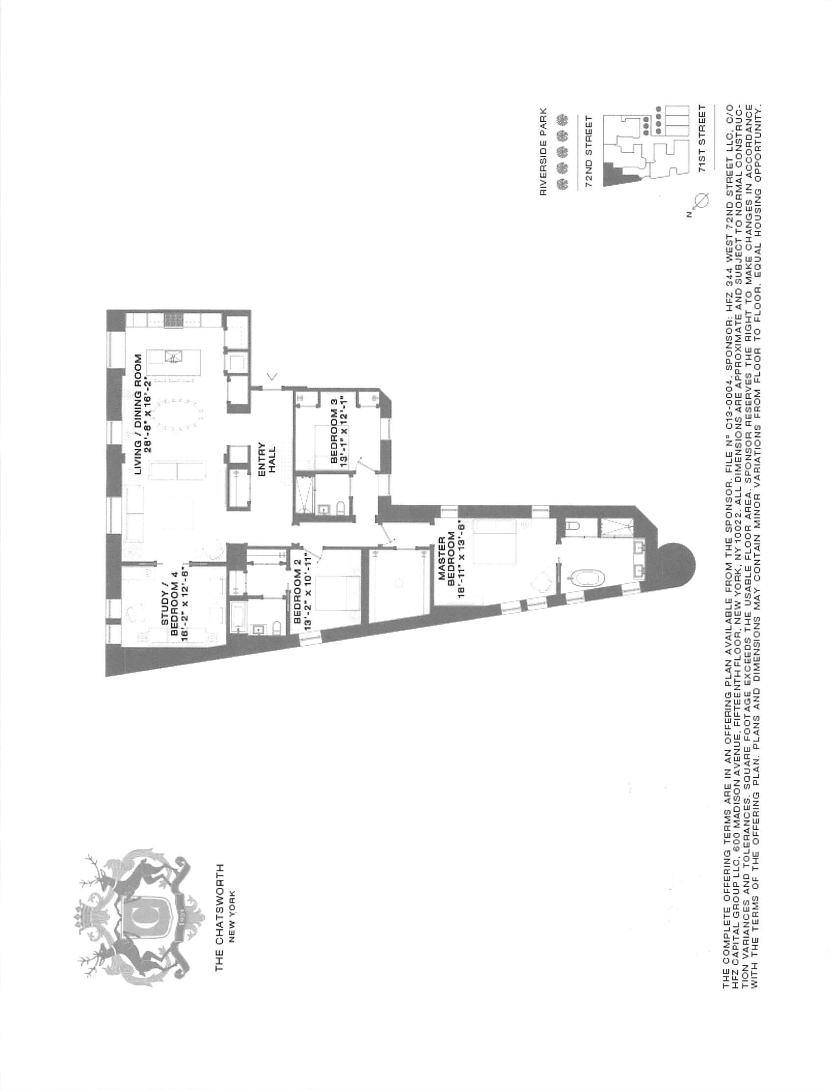 Floorplan for 344 West 72nd Street, 303