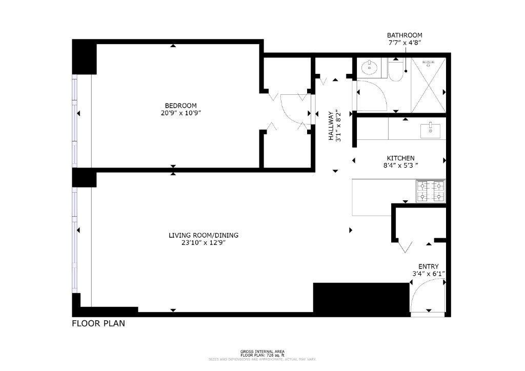 Floorplan for 322 West 57th Street, 27M