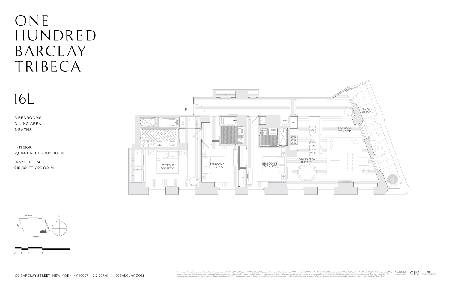 Floorplan for 100 Barclay Street, 16L