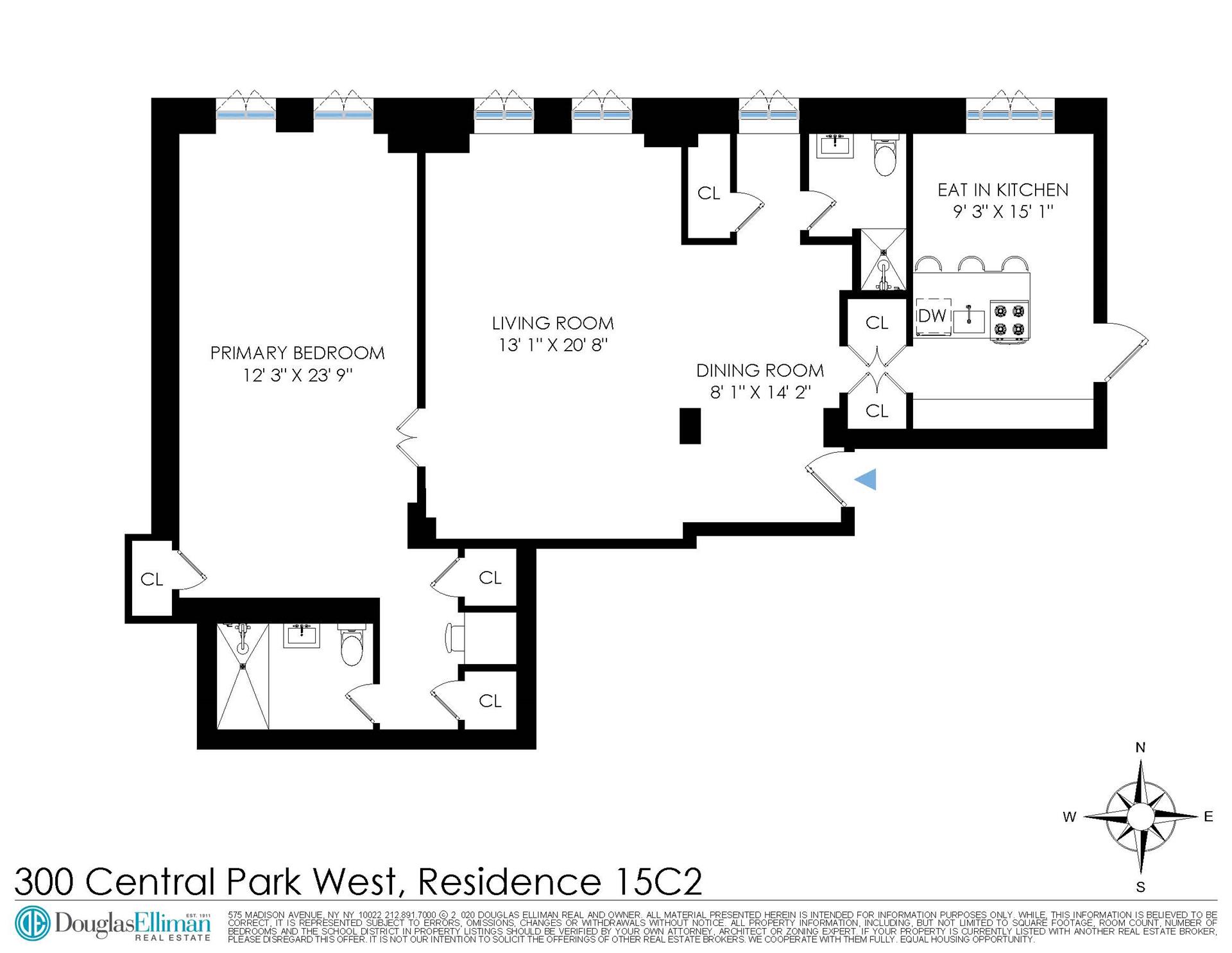 Floorplan for 300 Central Park, 15C2