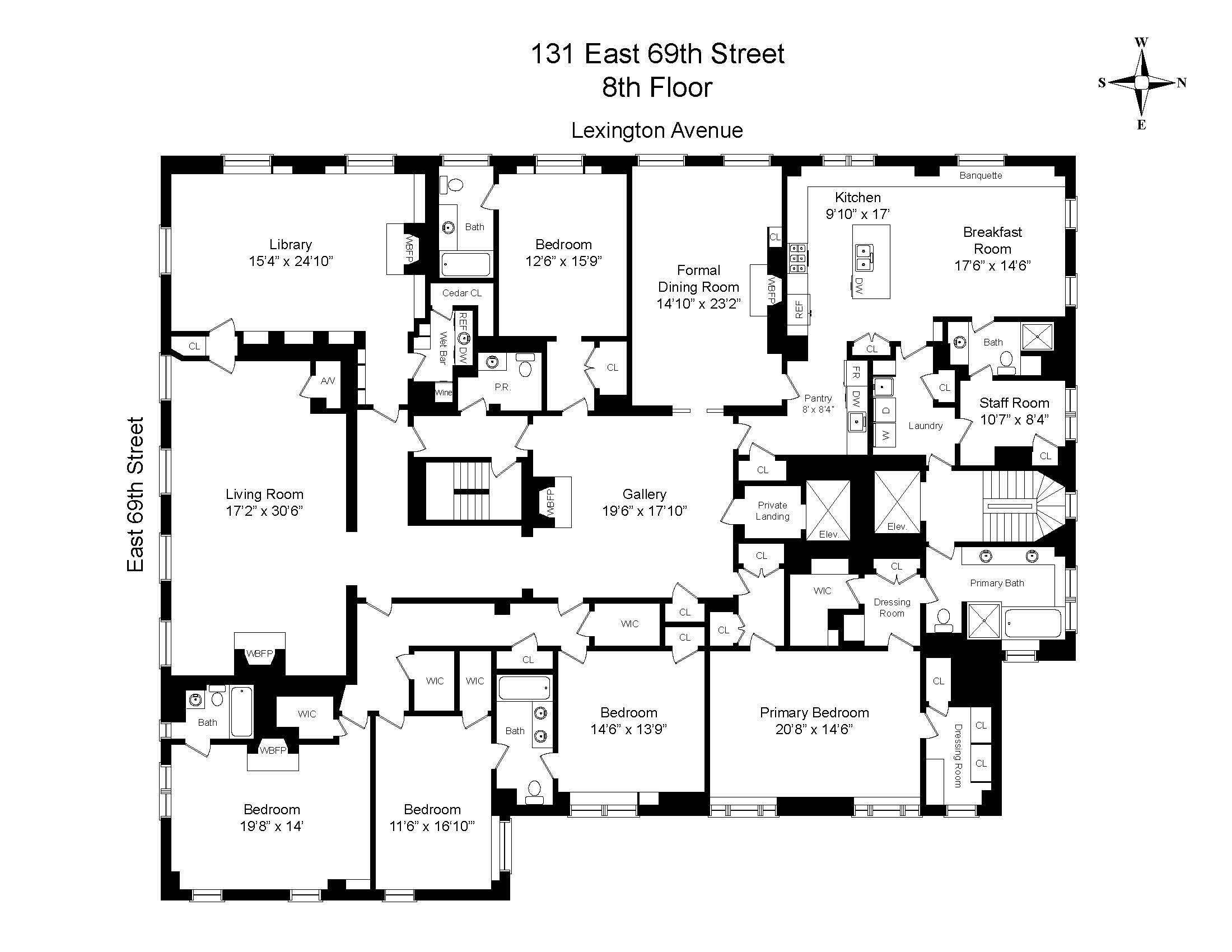 Floorplan for 131 East 69th Street, 8TH FLOOR