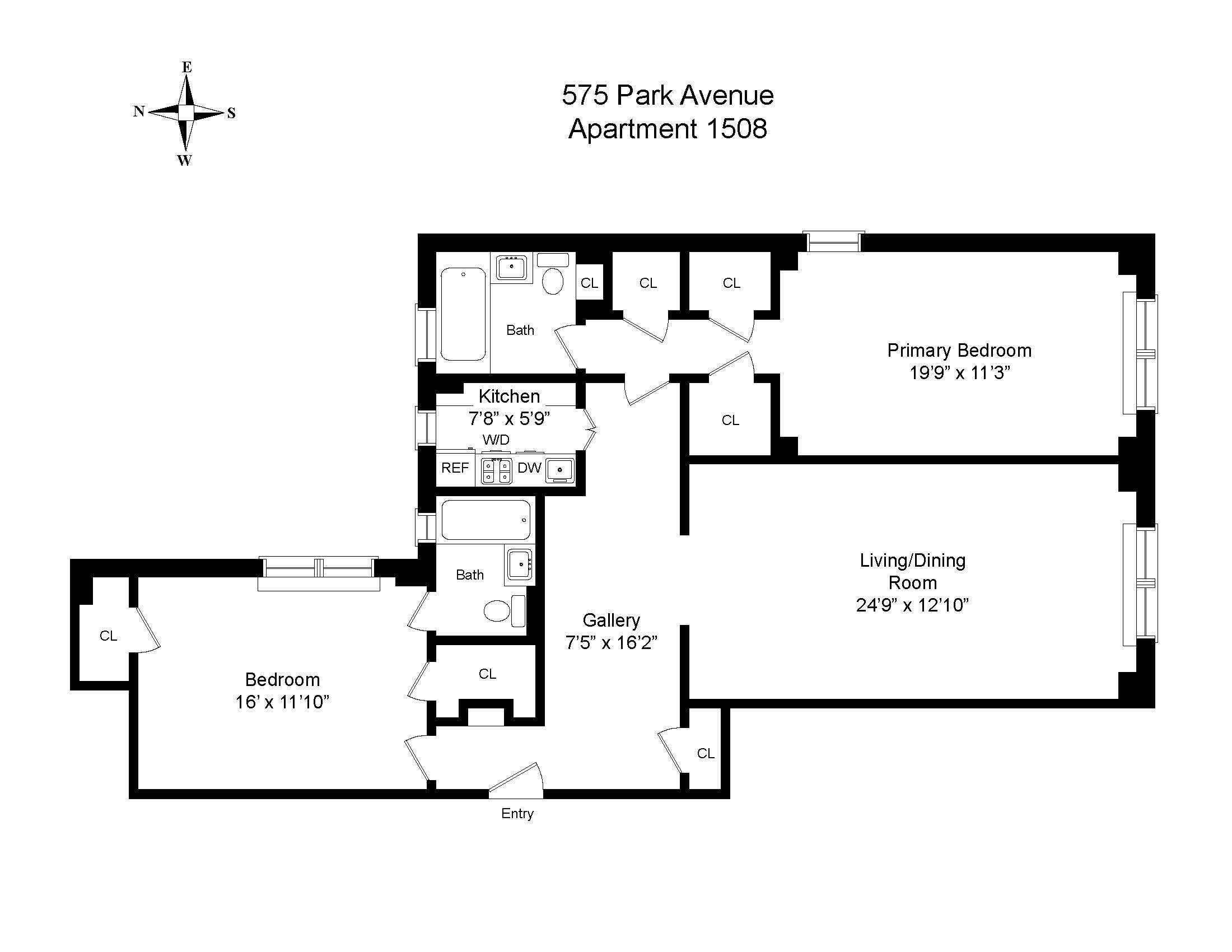 Floorplan for 575 Park Avenue, 1508