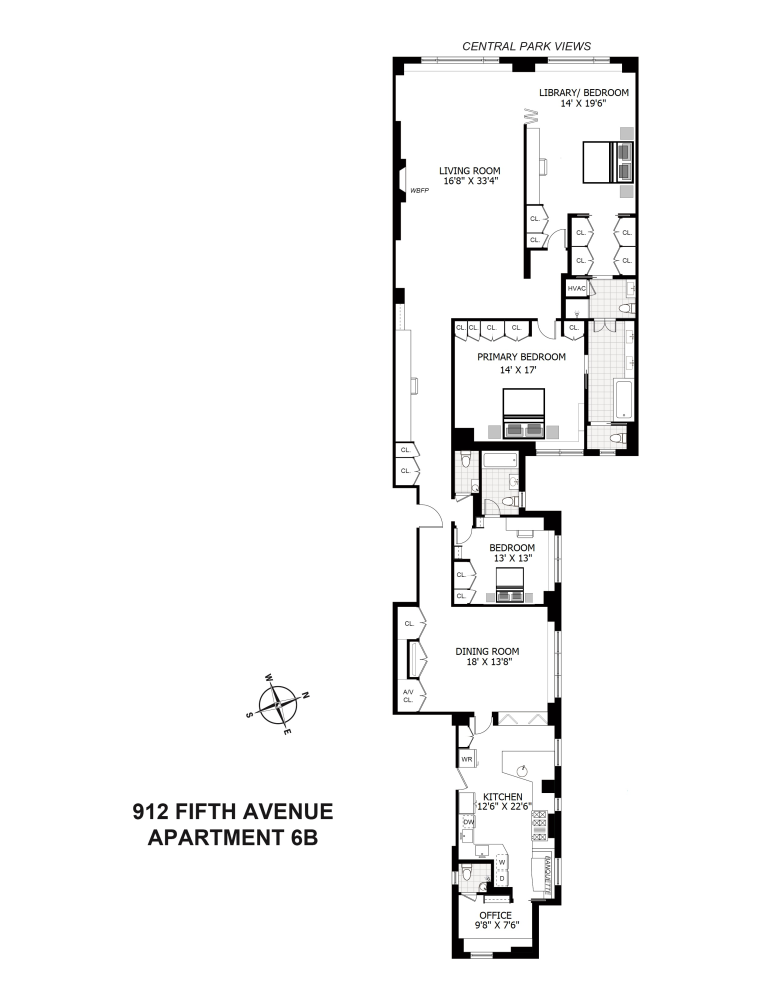 Floorplan for 912 5th Avenue, 6B
