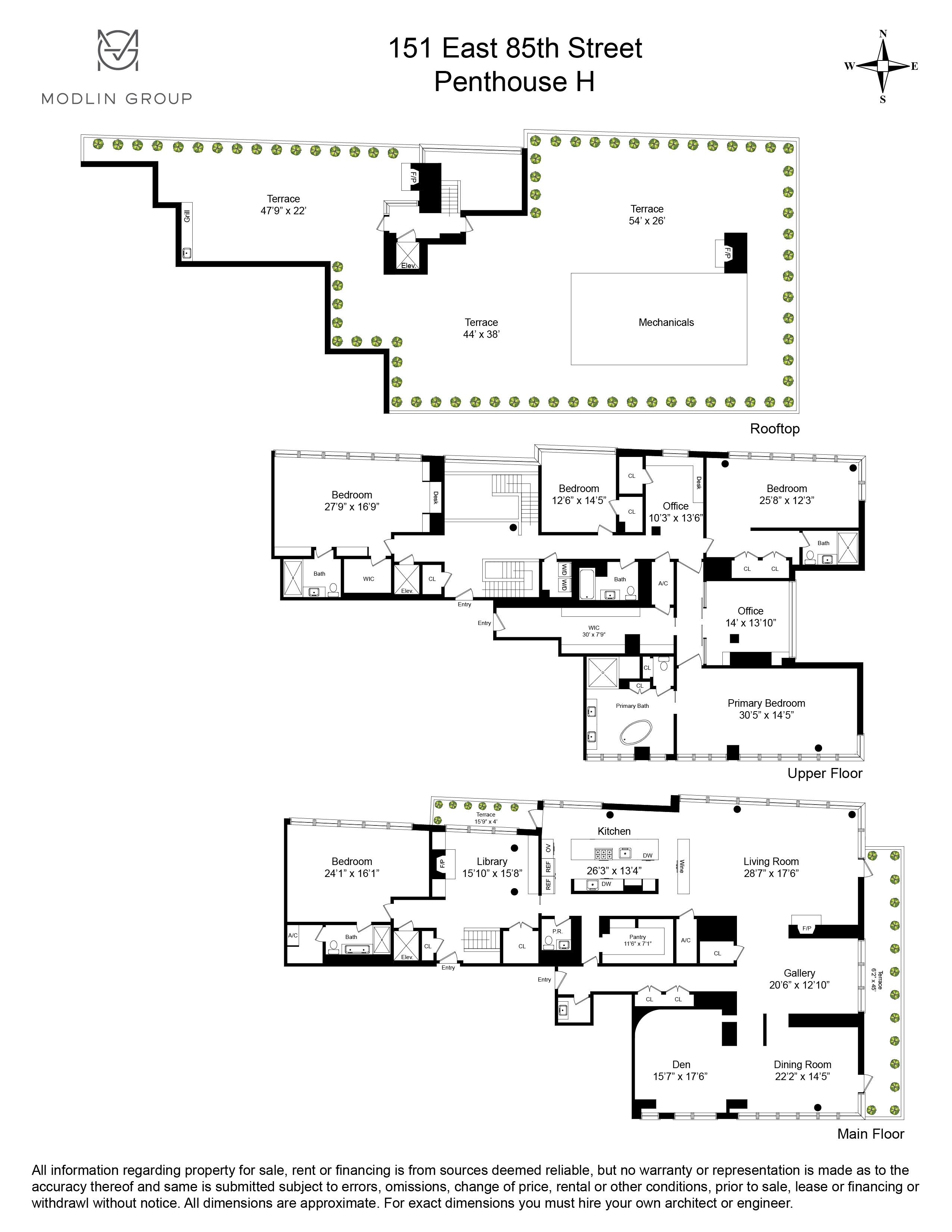 Floorplan for 151 East 85th Street, PHH