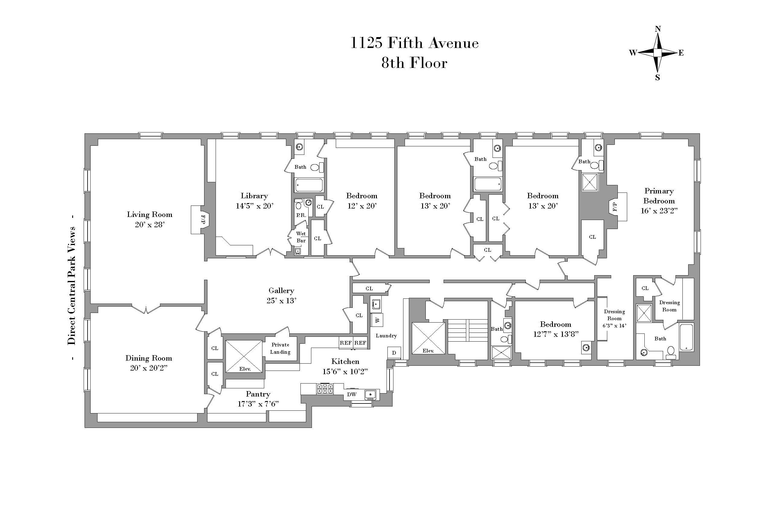 Floorplan for 1125 Fifth Avenue, 8TH FLOOR