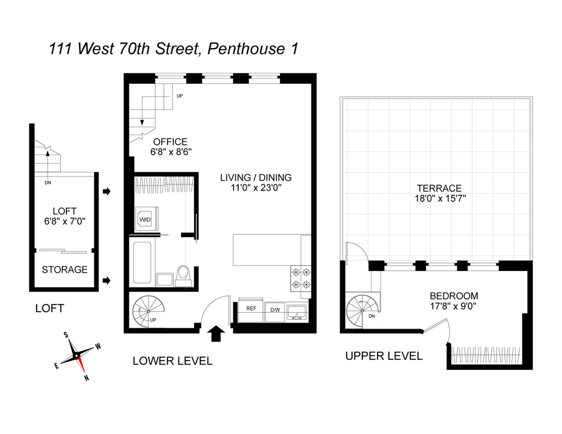 Floorplan for 111 West 70th Street, 5F