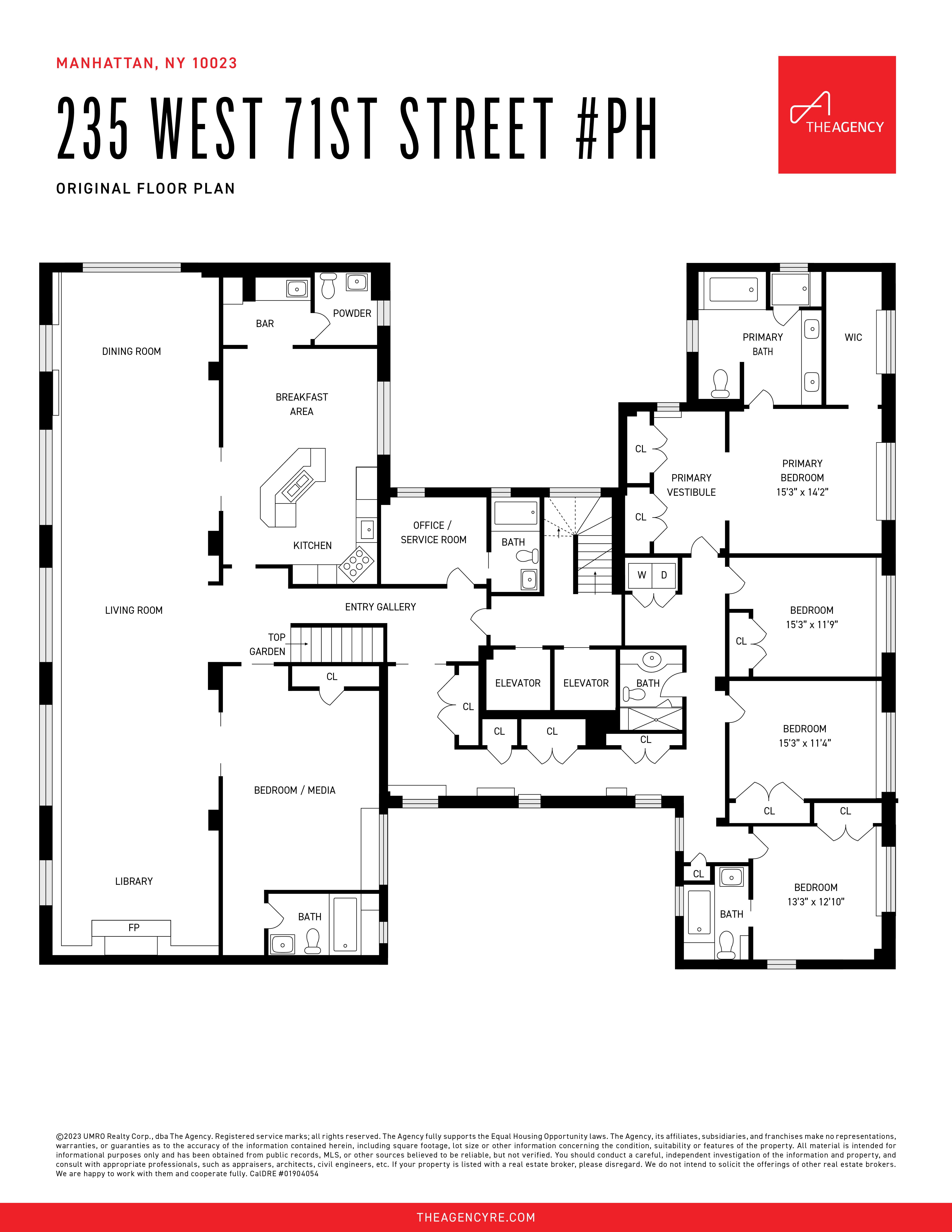 Floorplan for 235 West 71st Street, PH