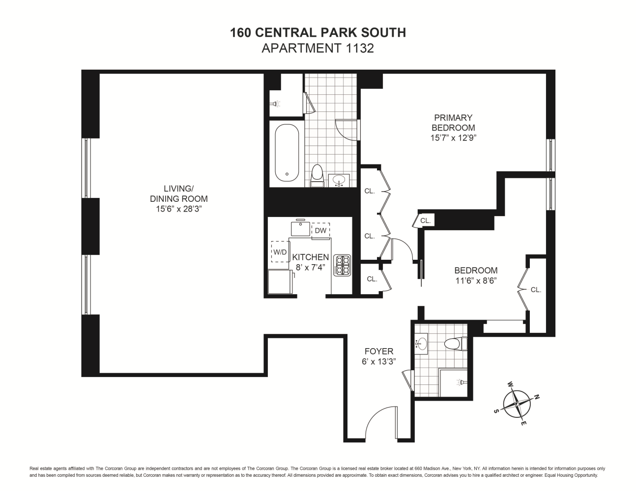 Floorplan for 160 Central Park, 1132