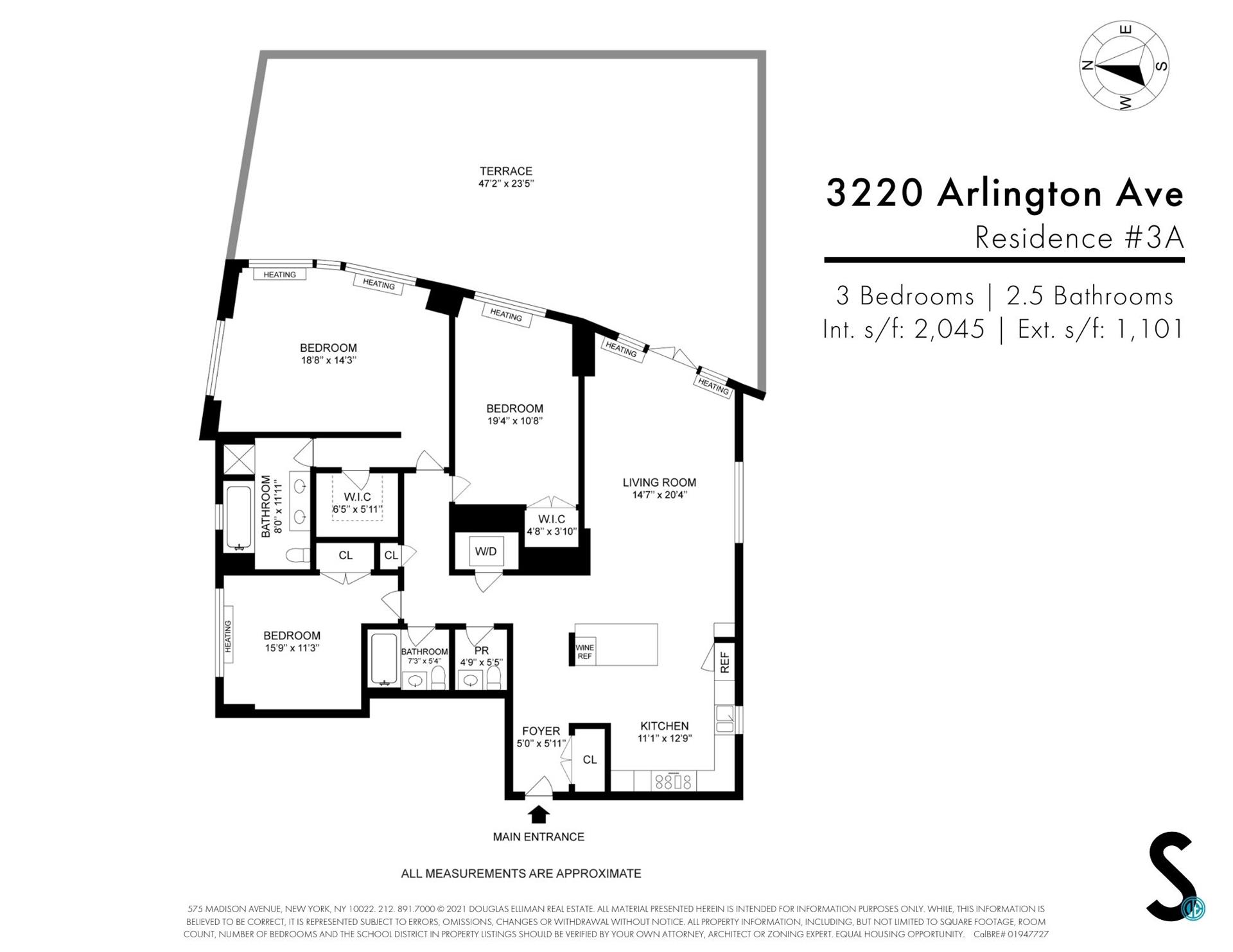 Floorplan for 3220 Arlington Avenue, 3A