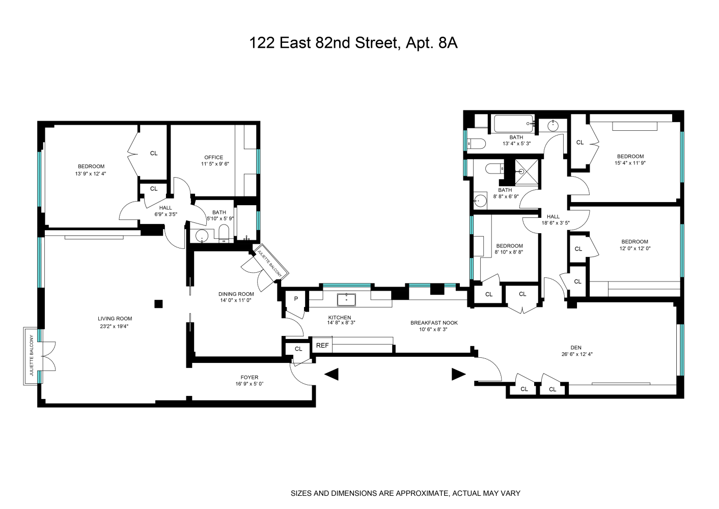 Floorplan for 122 East 82nd Street, 8A