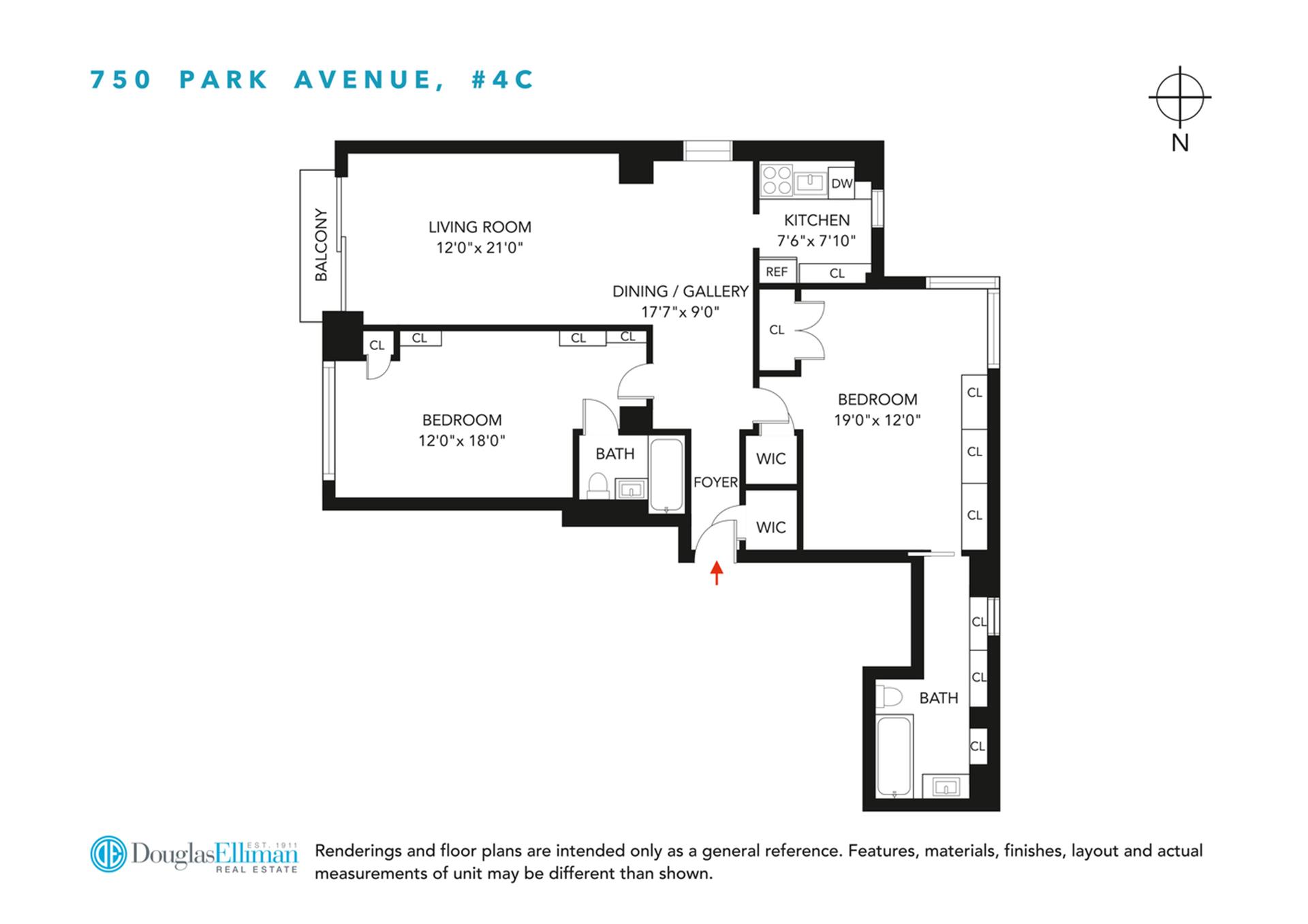 Floorplan for 750 Park Avenue, 4C