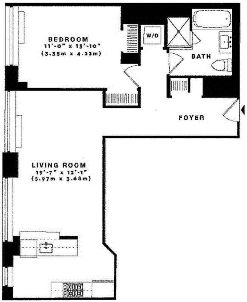 Floorplan for 100 Riverside Boulevard, 7U