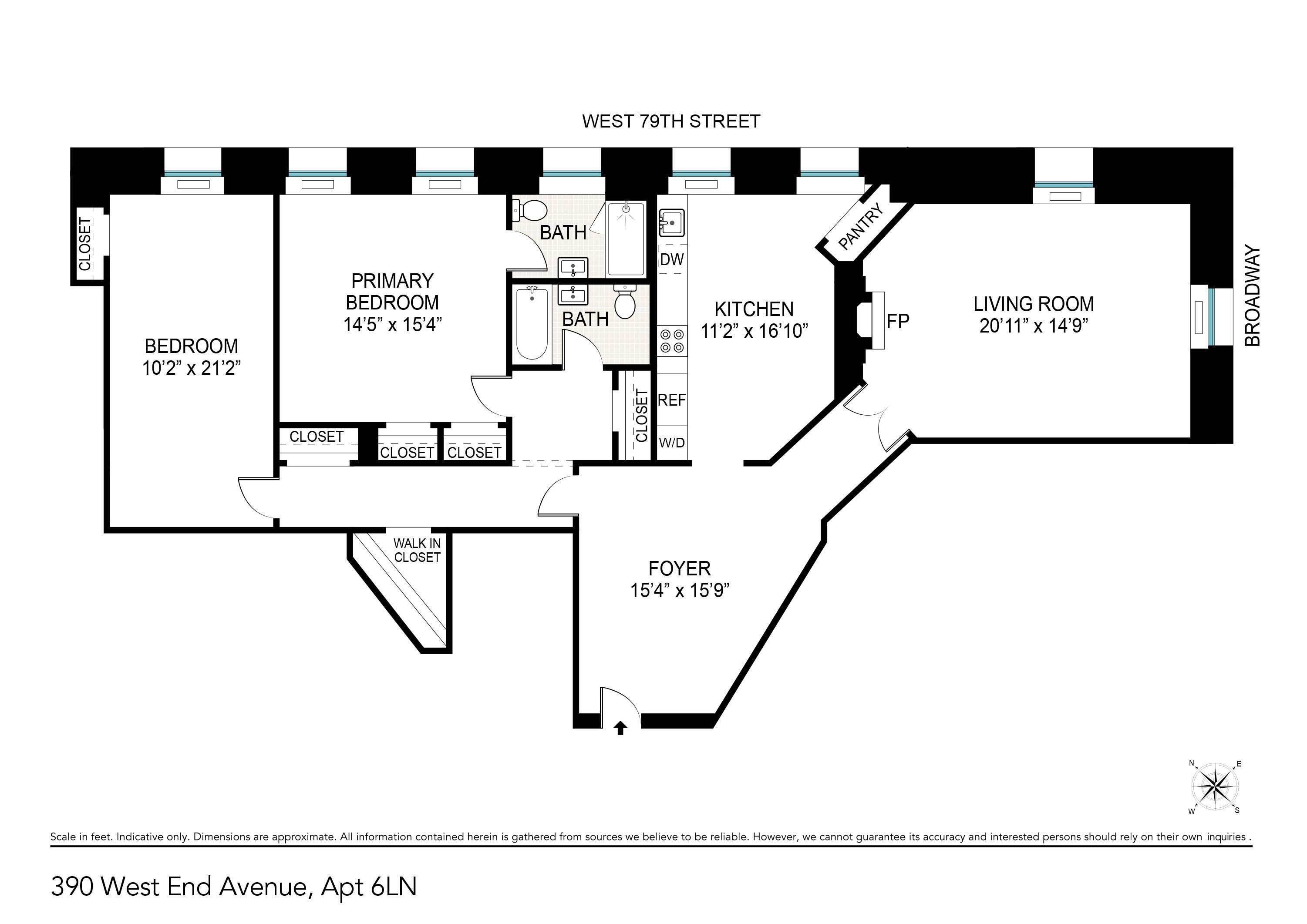 Floorplan for 390 West End Avenue, 6LN