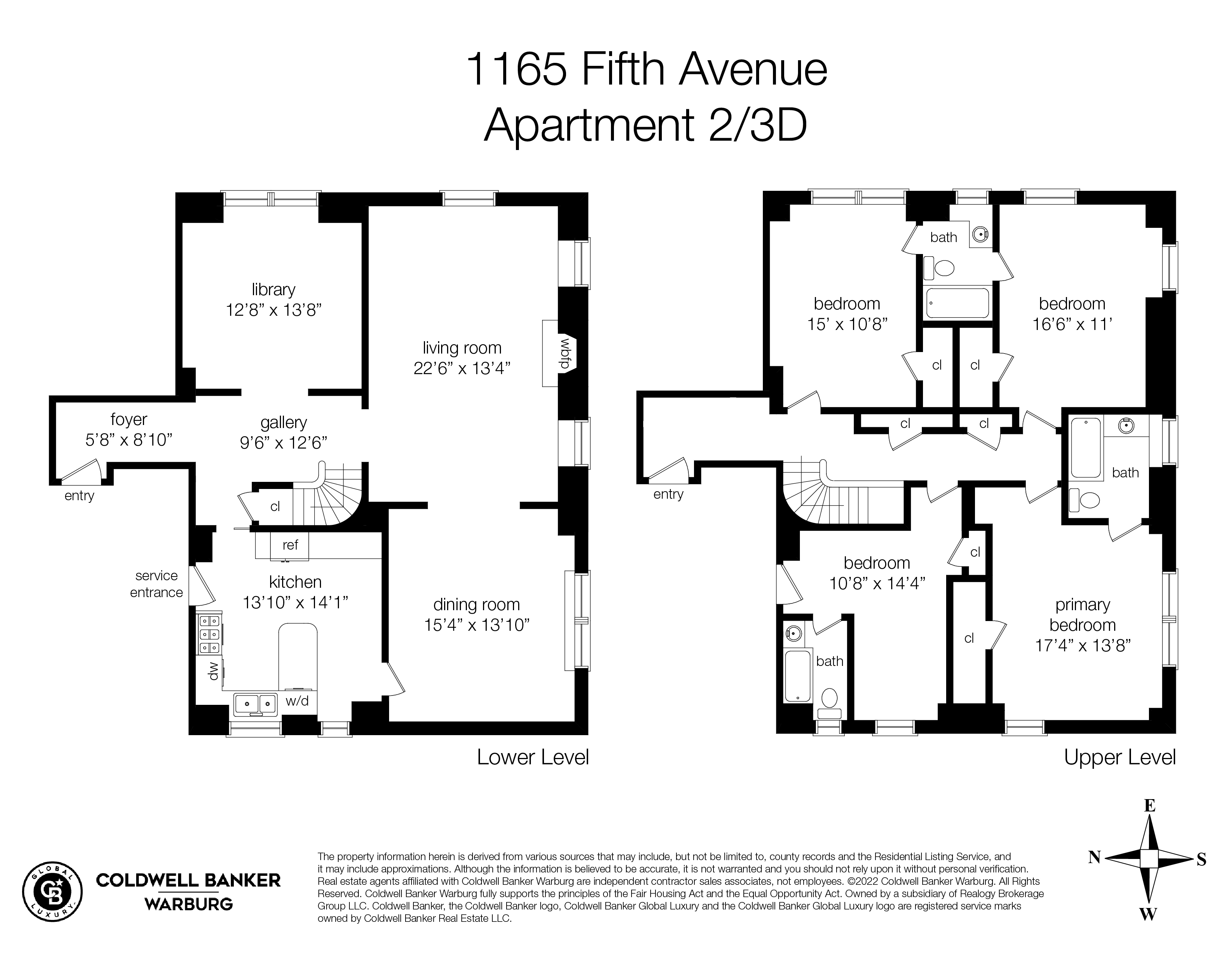 Floorplan for 1165 Fifth Avenue, 2/3D