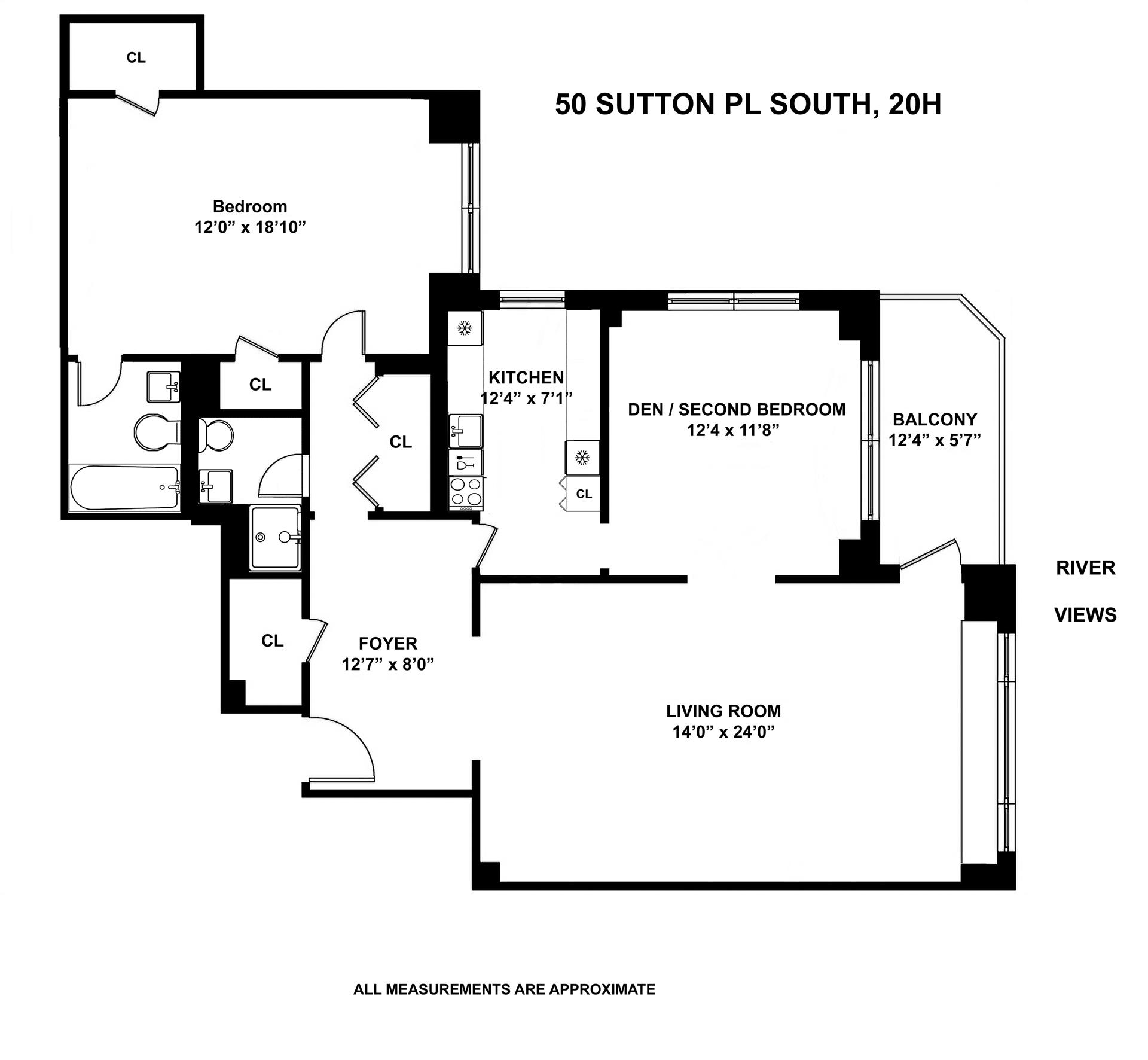 Floorplan for 50 Sutton Place, 20H