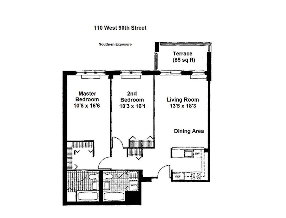 Floorplan for 110 West 90th Street, PH5A
