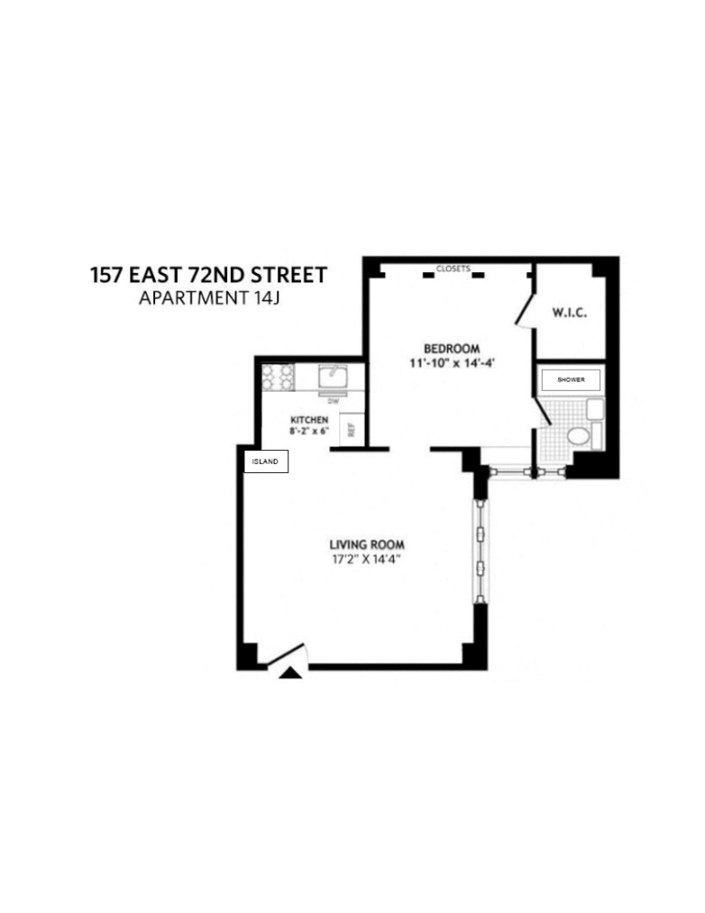 Floorplan for 157 East 72nd Street, 14J