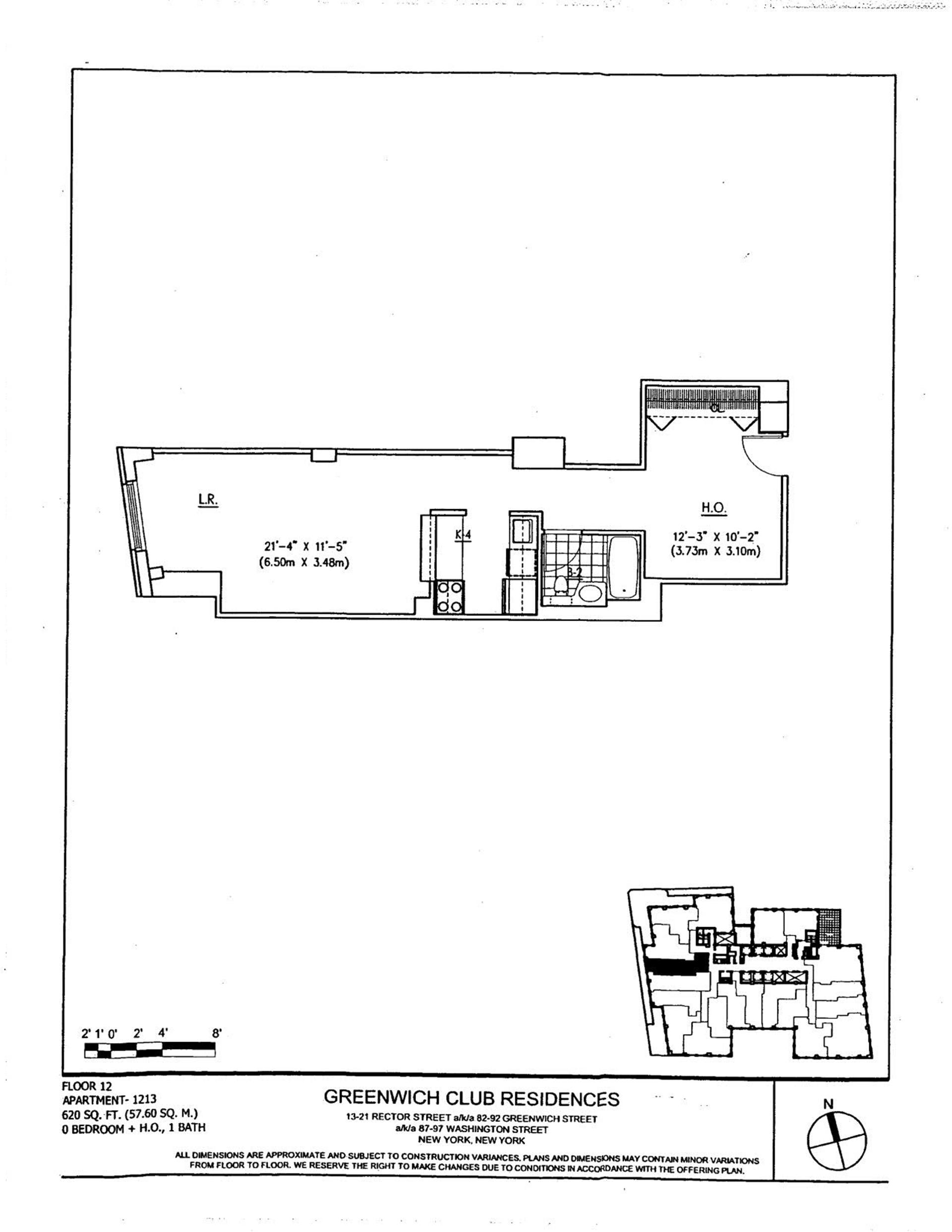 Floorplan for 88 Greenwich Street, 1213