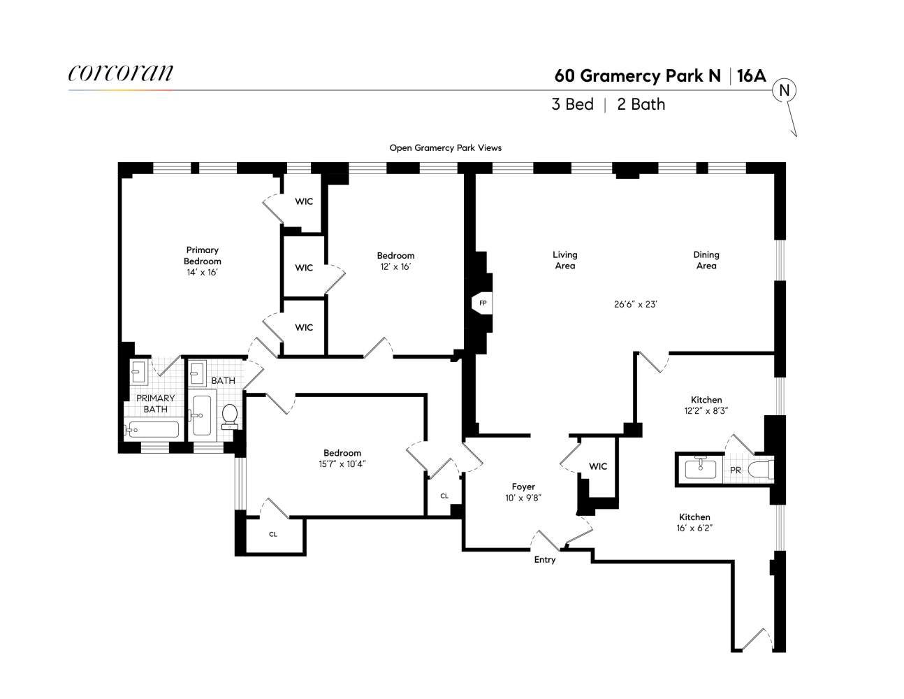 Floorplan for 60 Gramercy Park, 16A