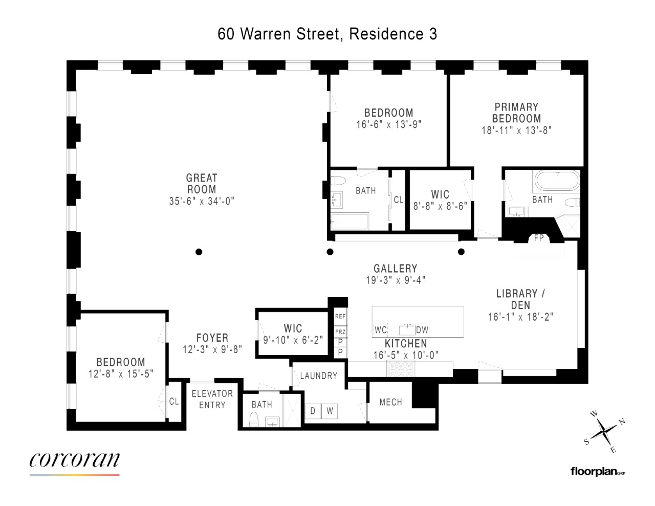 Floorplan for 60 Warren Street, 3