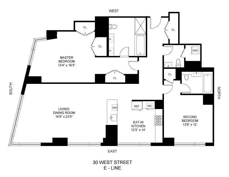 Floorplan for 30 West Street, 22E