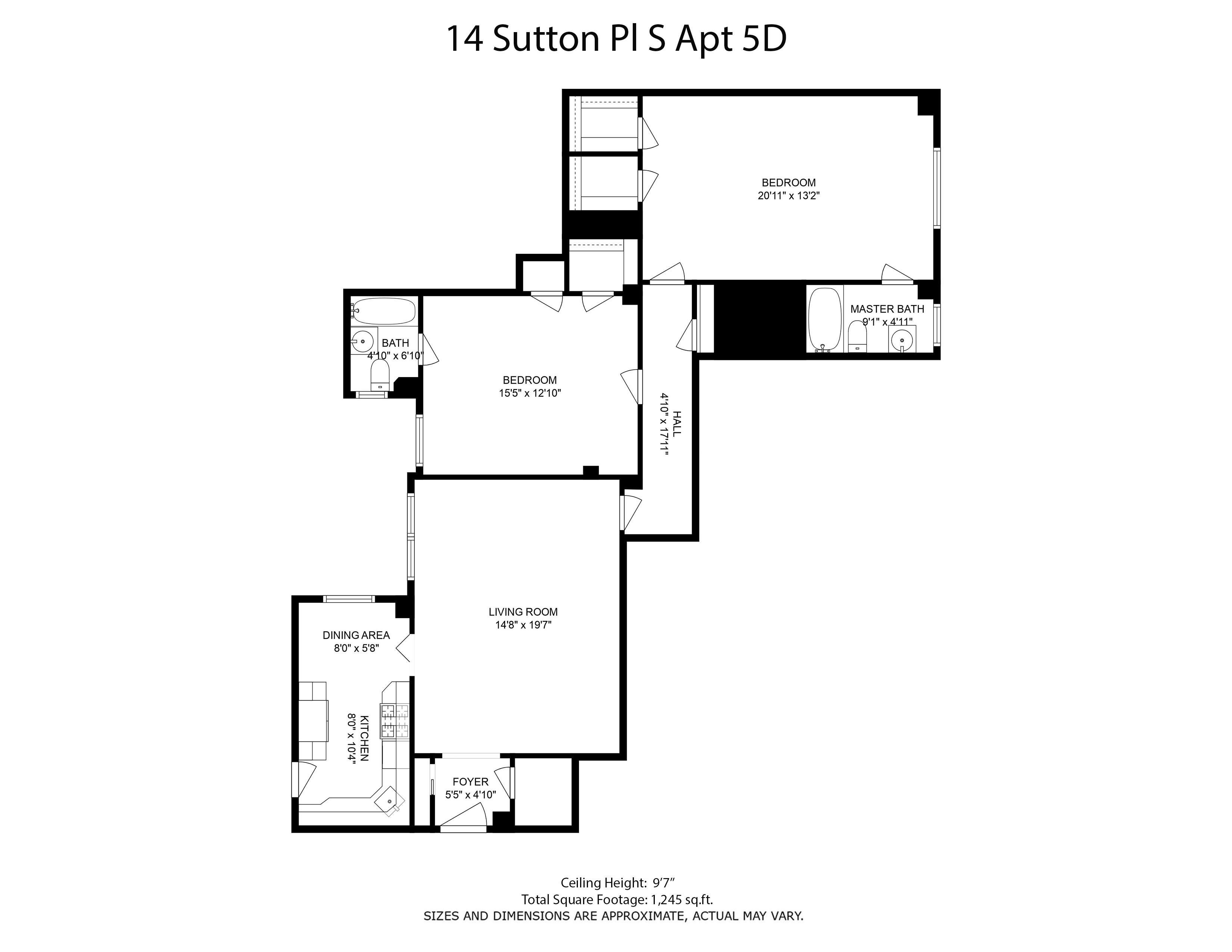 Floorplan for 14 Sutton Place, 5D