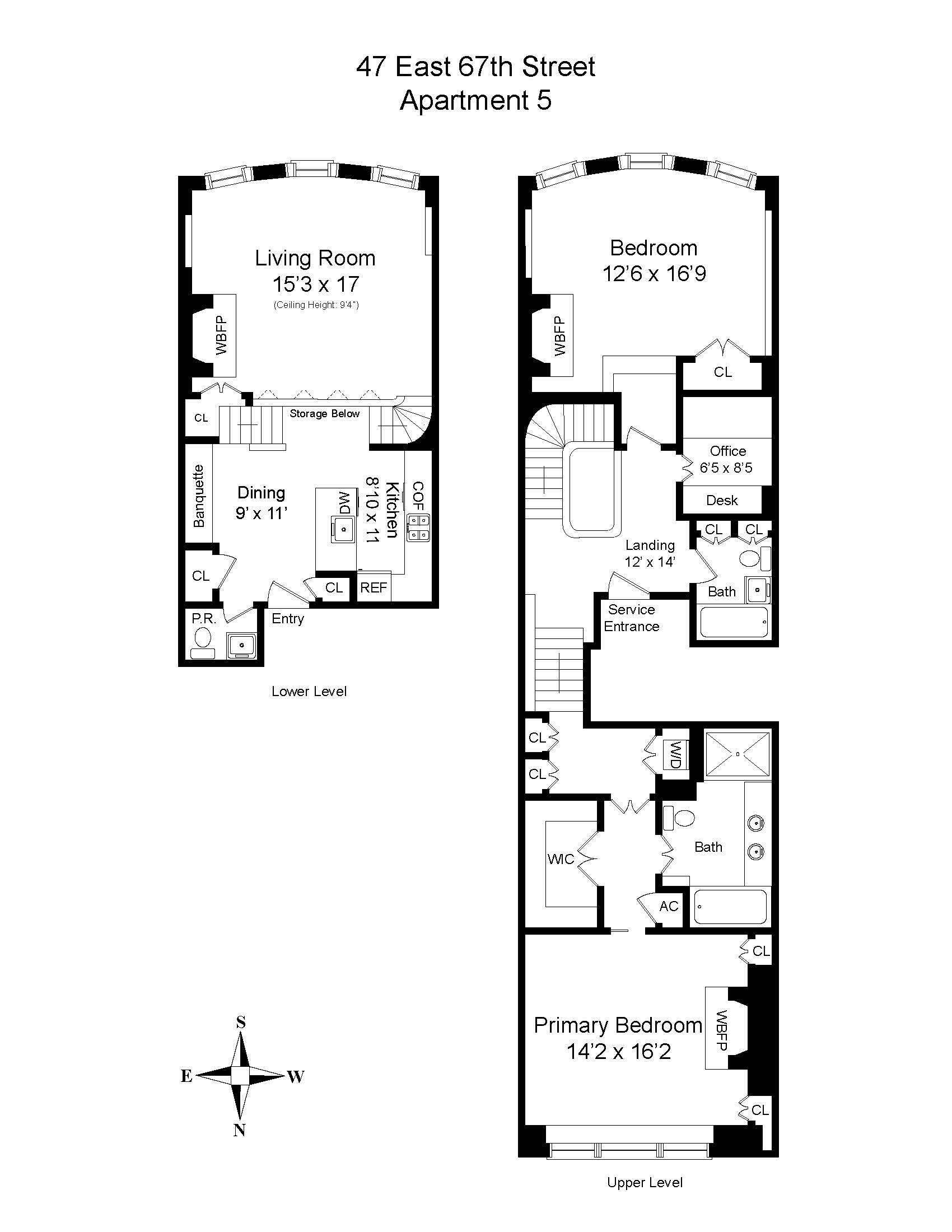 Floorplan for 47 East 67th Street, 5