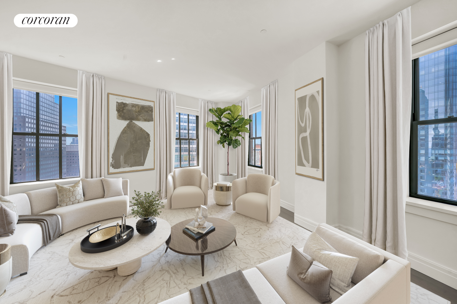 100 Barclay Street 17B, Tribeca, Downtown, NYC - 3 Bedrooms  
3.5 Bathrooms  
5 Rooms - 